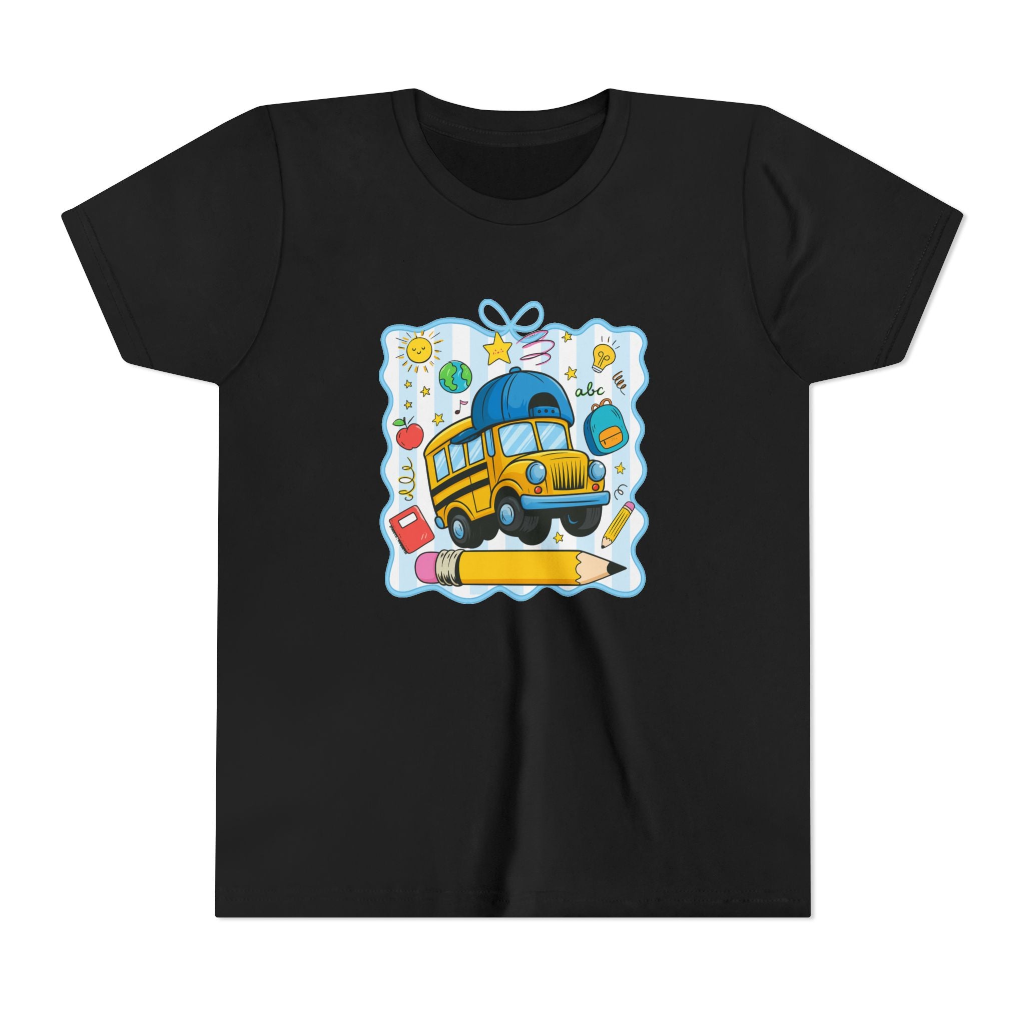 Kids School Bus Tee – Back to School Youth Short Sleeve Shirt