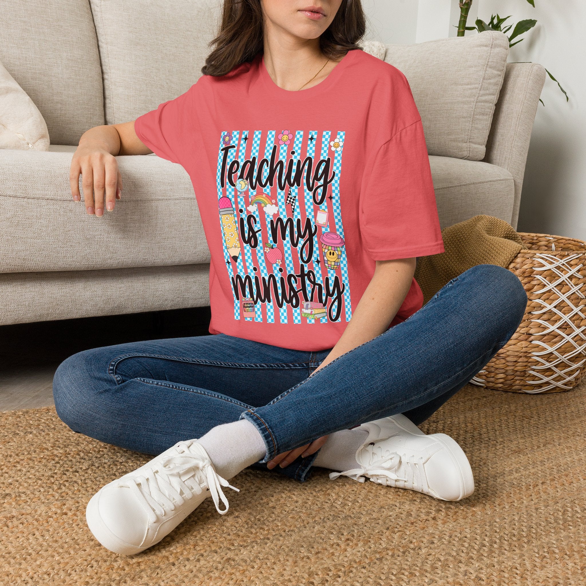 T-Shirt — "Teaching Is My Ministry" Cute Teacher Graphic Tee