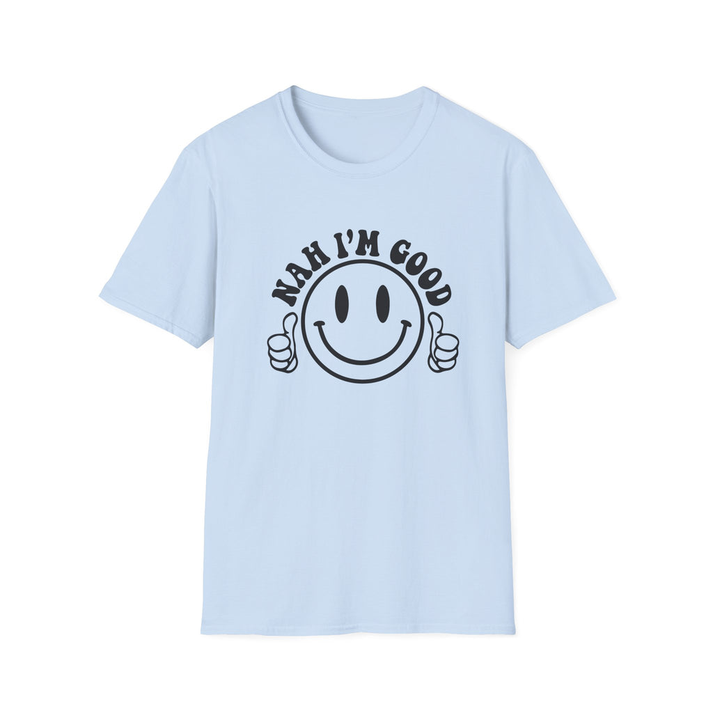 Nah I'm Good Smiley T-Shirt — Thumbs-Up Retro Graphic Tee