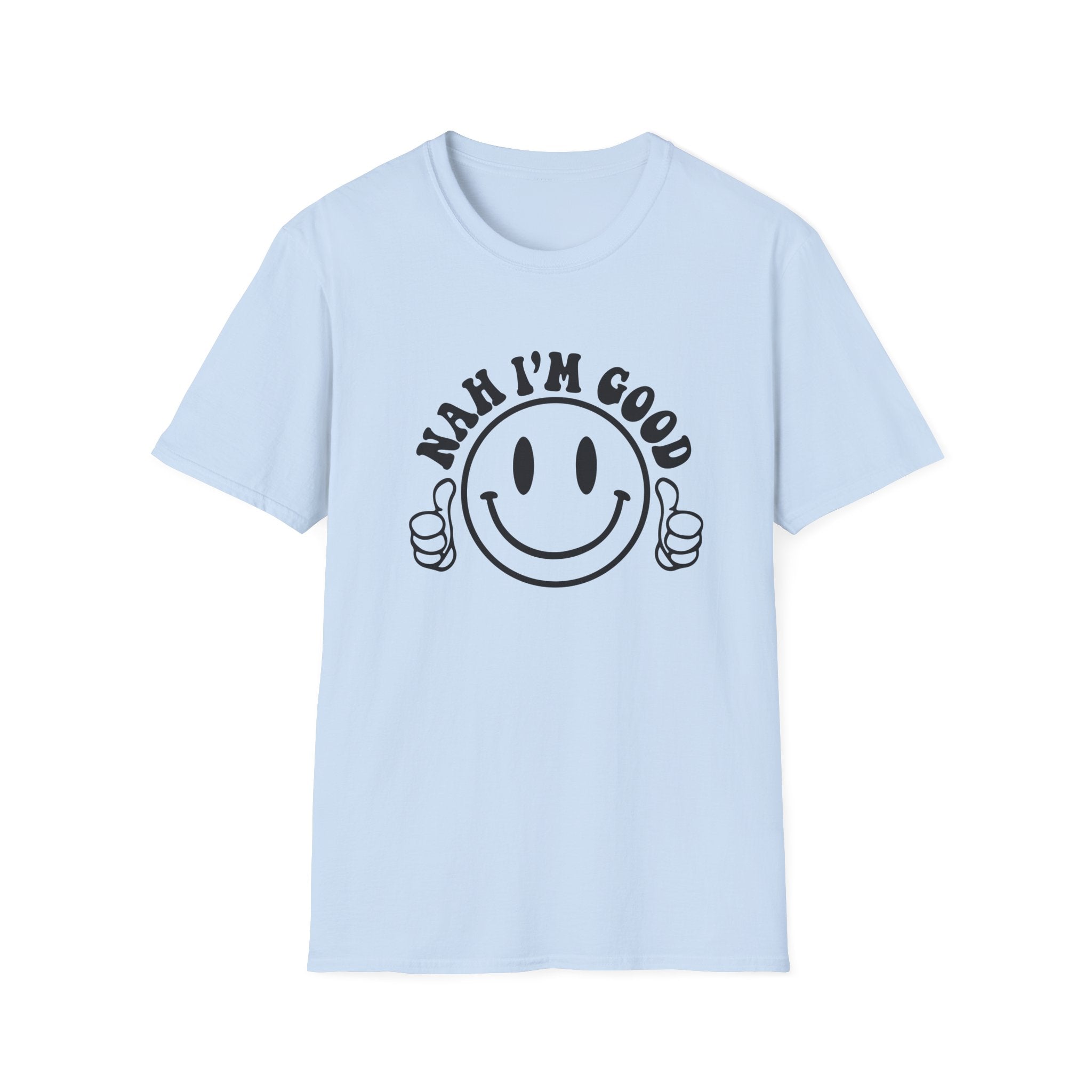 Nah I'm Good Smiley T-Shirt — Thumbs-Up Retro Graphic Tee