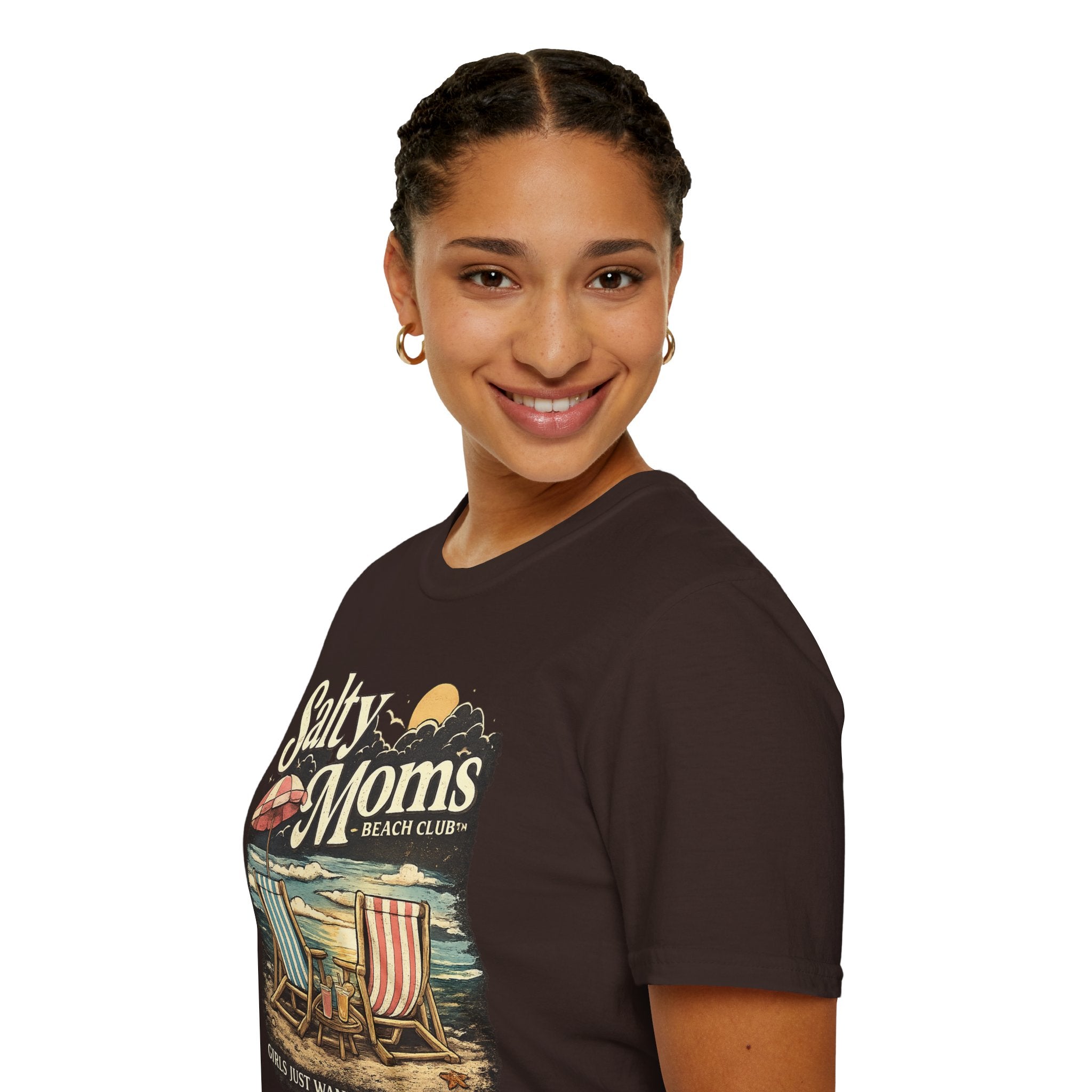 Salty Moms Beach Club T-Shirt — Vintage Coastal Mom Tee
