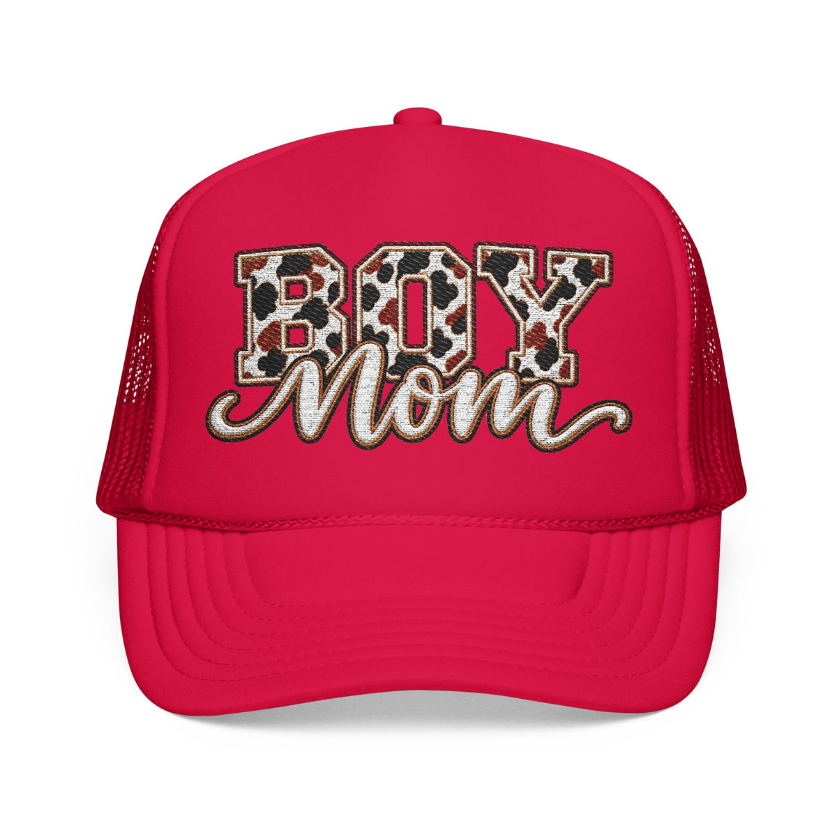 Boy Mom Leopard Foam Trucker Hat