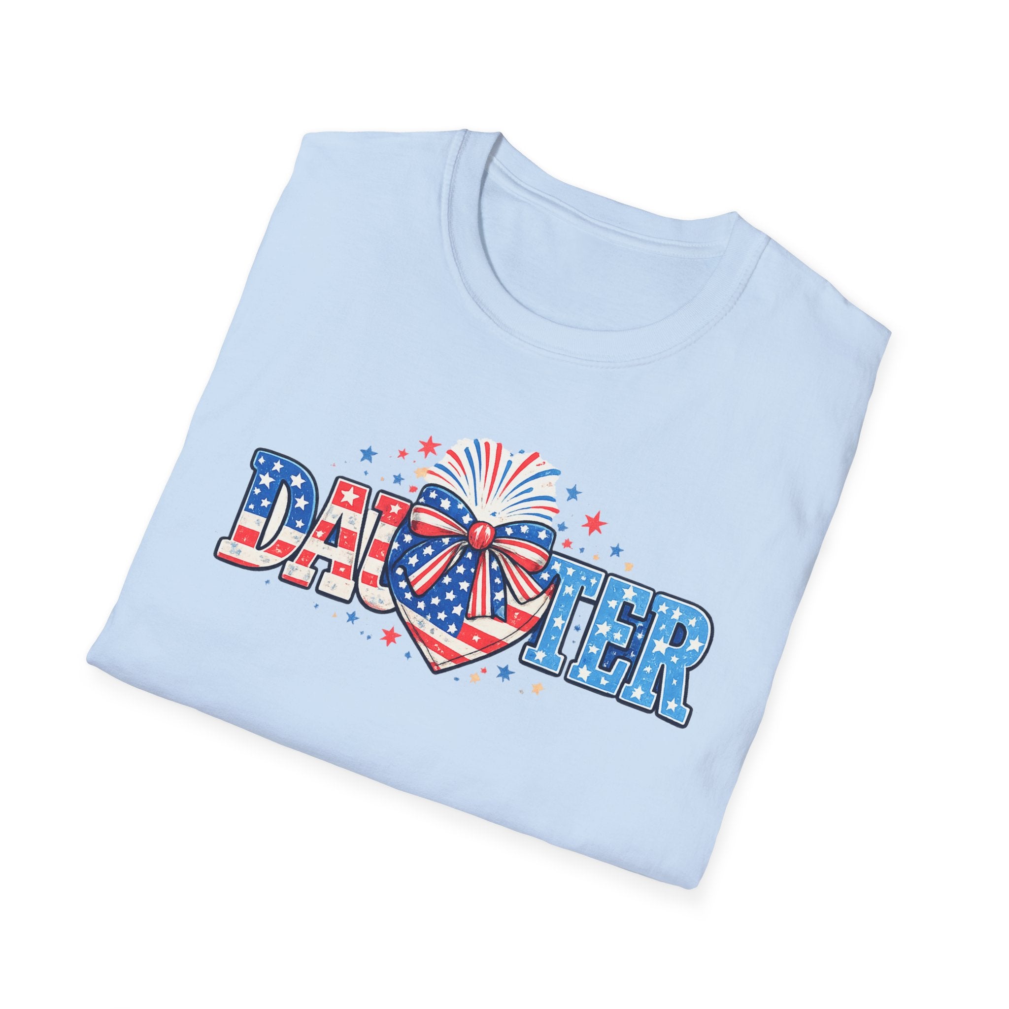Daughter Patriotic Tee — USA Flag Heart Fireworks Design
