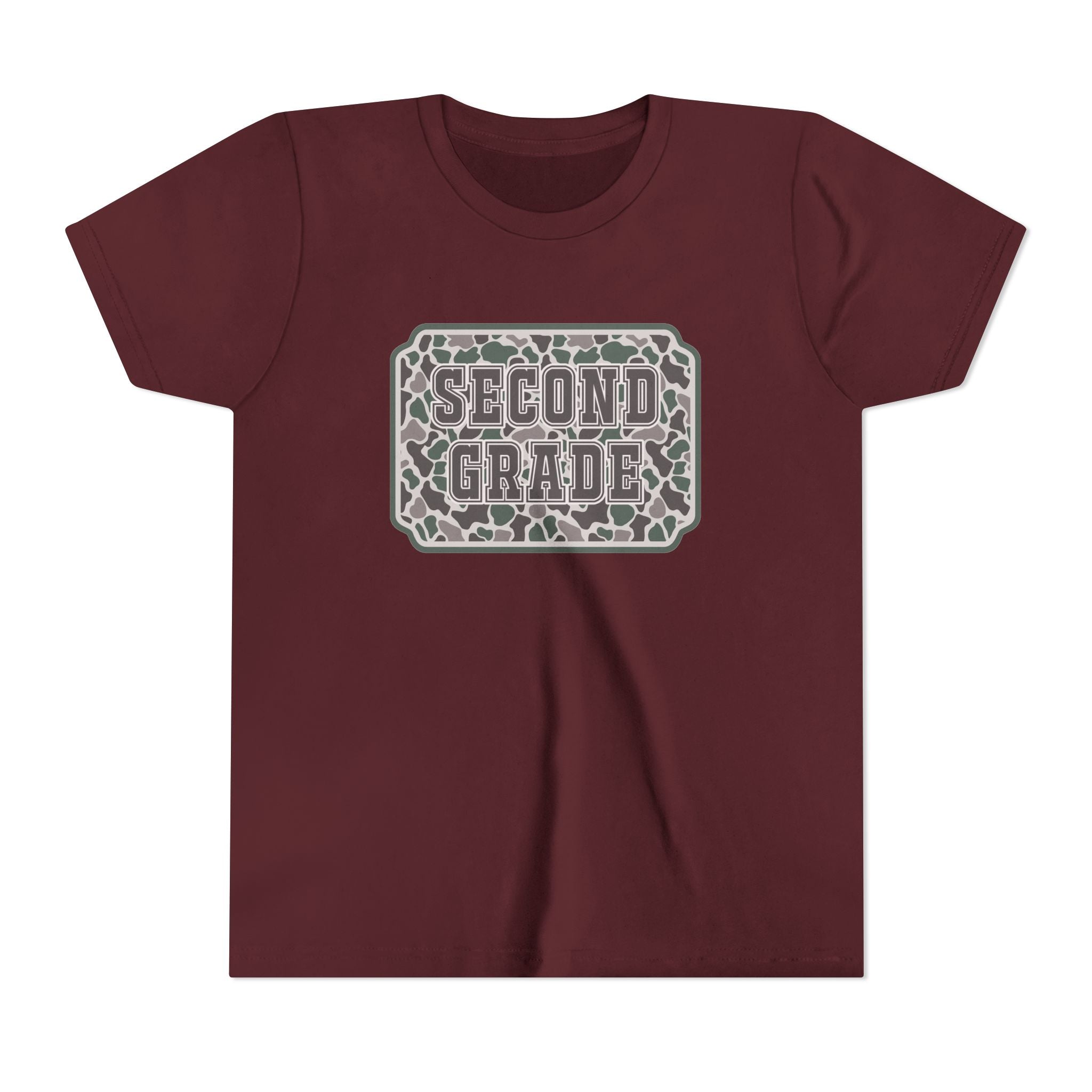 Second Grade Youth Tee - Camo Patch Back to School Shirt
