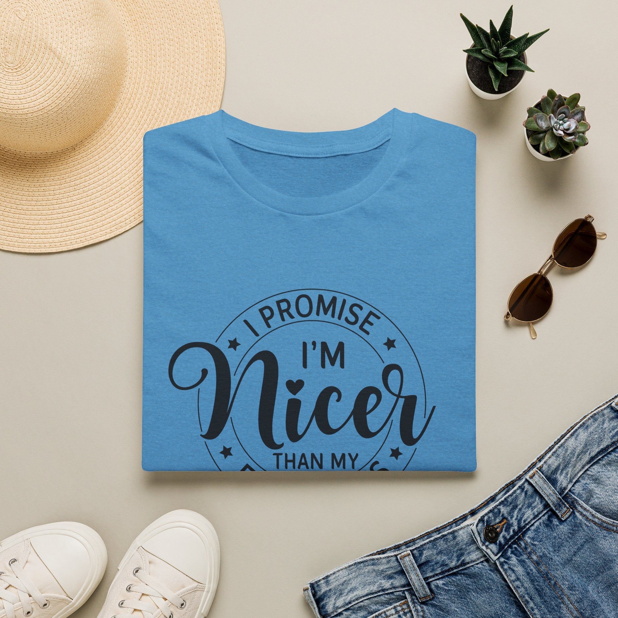 "I Promise I’m Nicer Than My Face Looks" Funny Sarcastic Graphic Tee