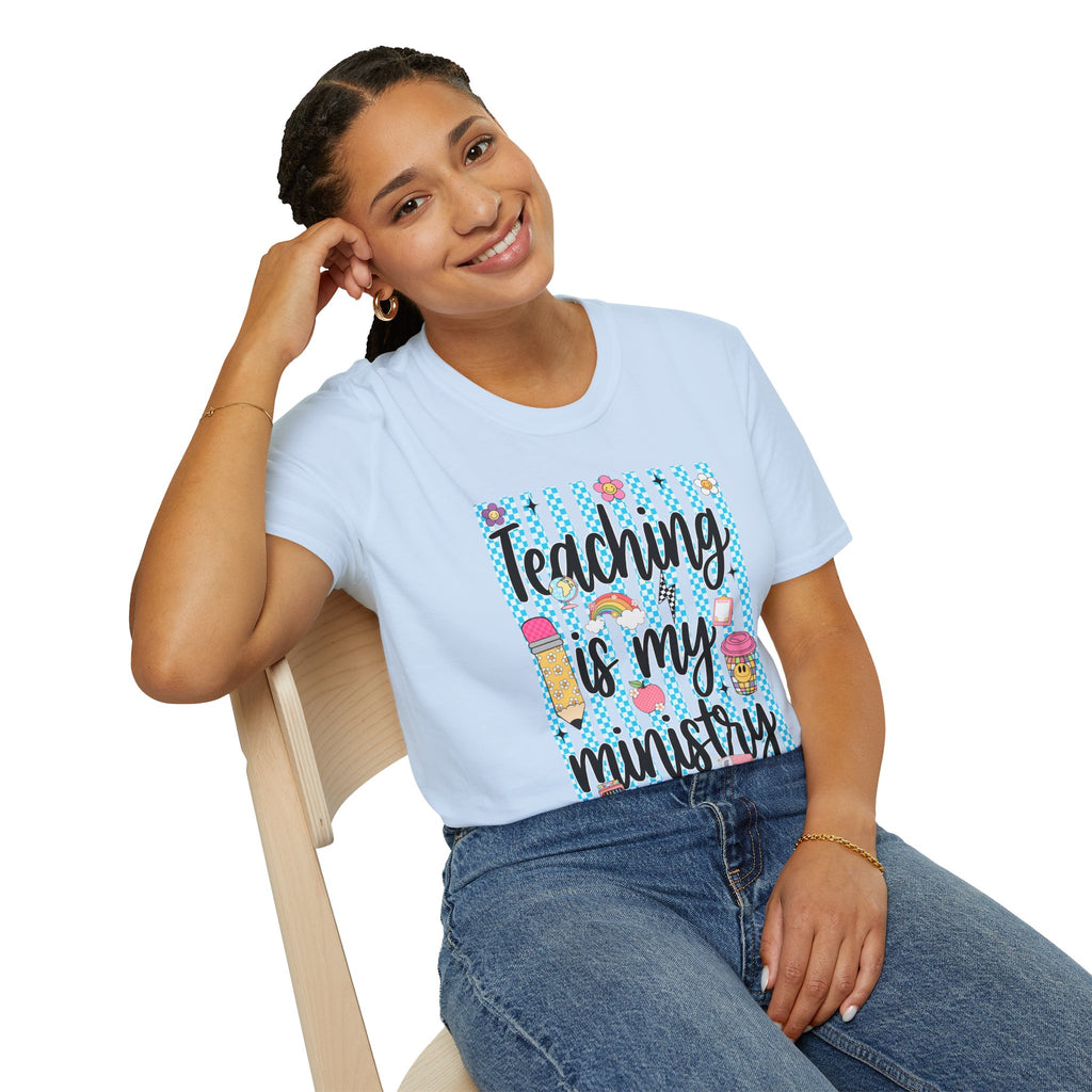 T-Shirt — "Teaching Is My Ministry" Cute Teacher Graphic Tee