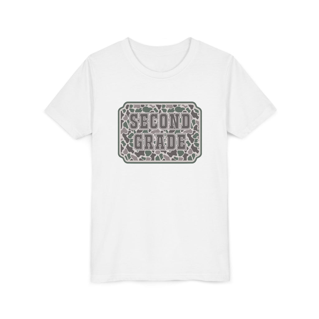 Second Grade Youth Tee - Camo Patch Back to School Shirt