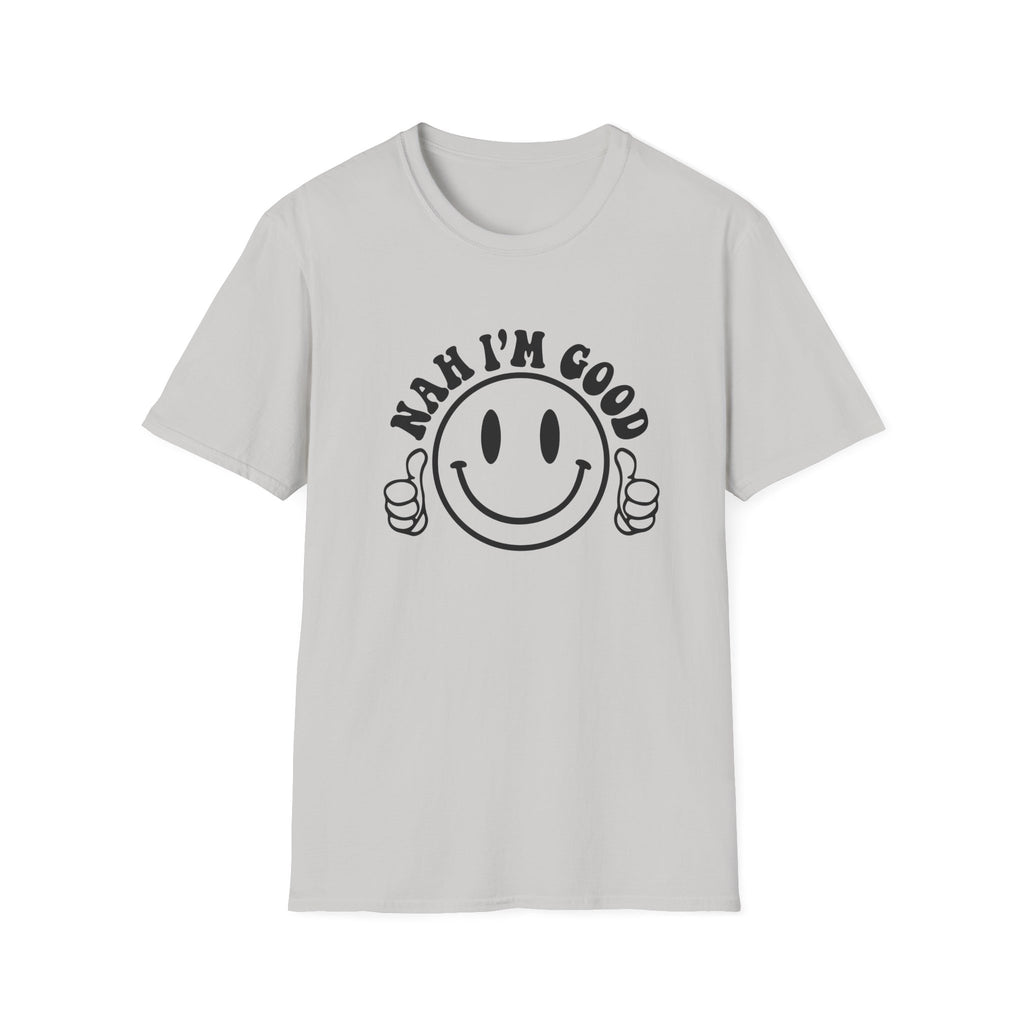 Nah I'm Good Smiley T-Shirt — Thumbs-Up Retro Graphic Tee