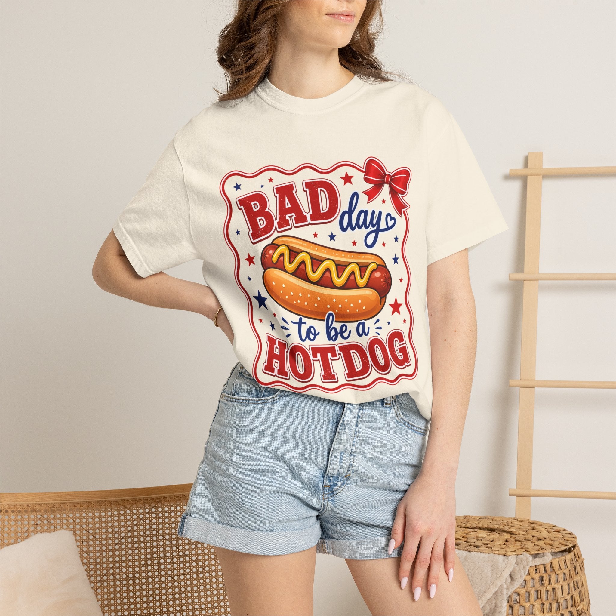 T-Shirt — "Bad Day to Be a Hotdog" Retro BBQ Graphic Tee