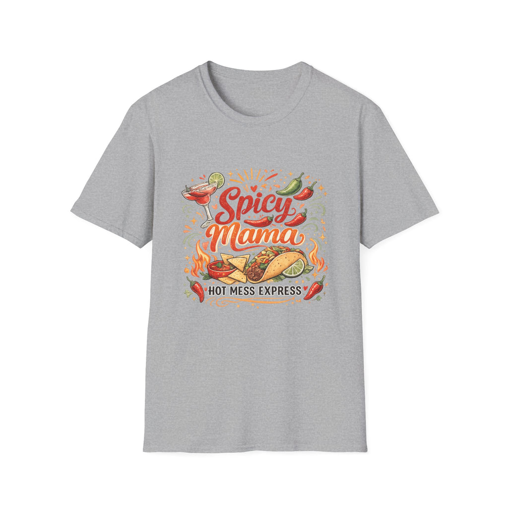 Spicy Mama T‑Shirt — Hot Mess Express Chili & Margarita Graphic Tee