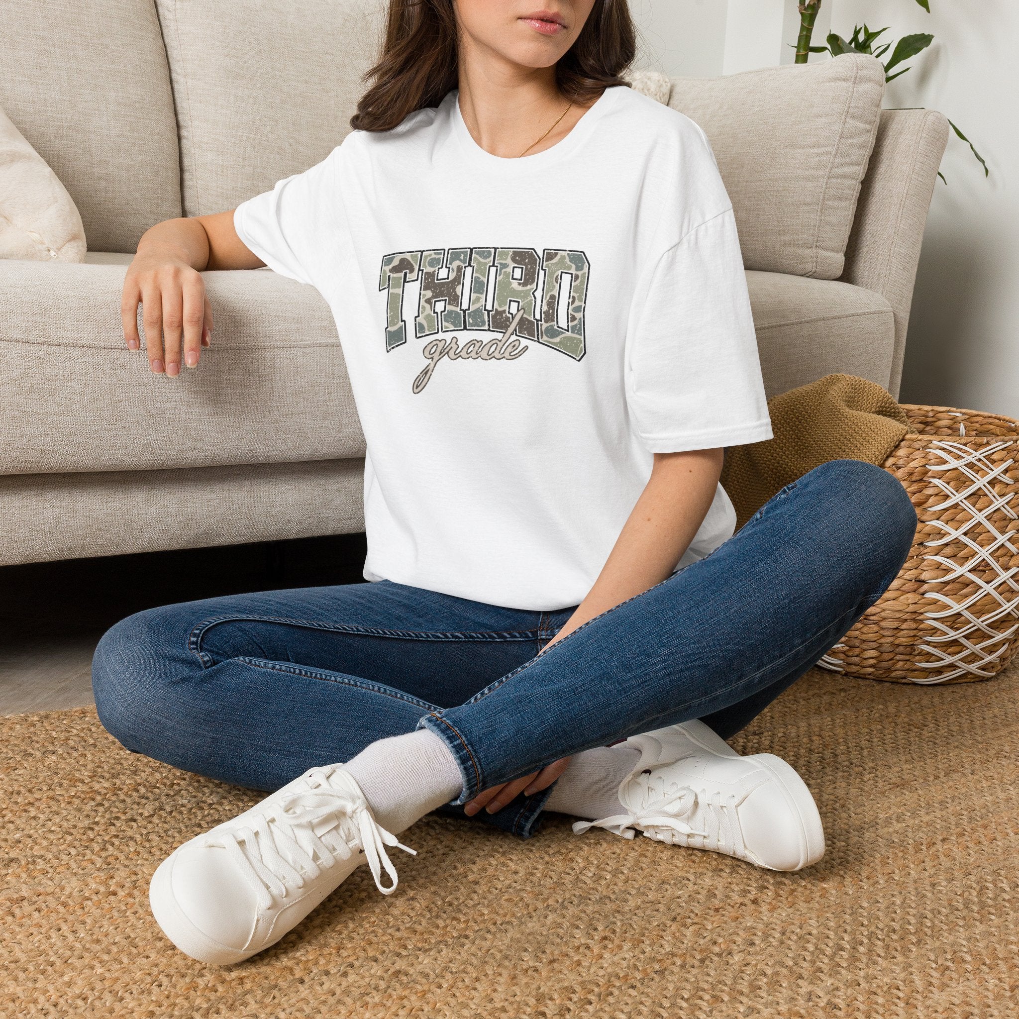 Third Grade Camo T-Shirt — 'Third Grade' School Mom Teacher Tee