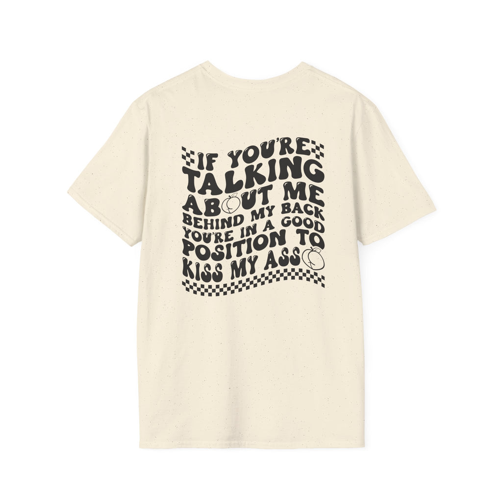 Peach Outline T‑Shirt — Minimal Fruit Graphic Tee