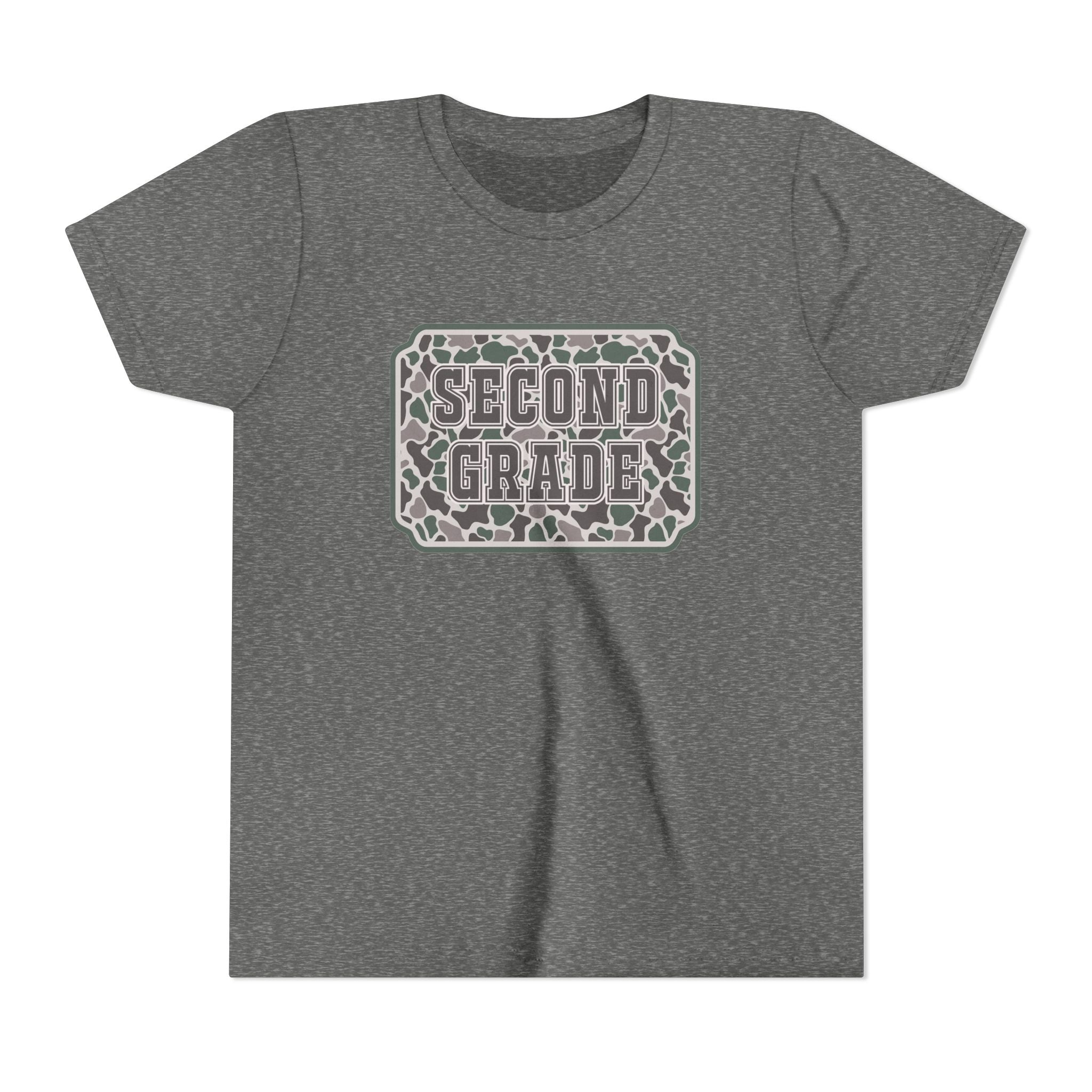 Second Grade Youth Tee - Camo Patch Back to School Shirt