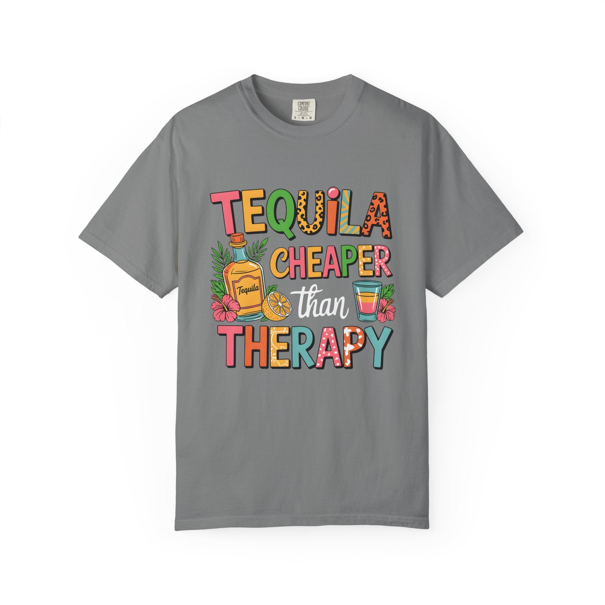 Tequila Cheaper Than Therapy T-shirt | Funny Margarita Cocktail Graphic