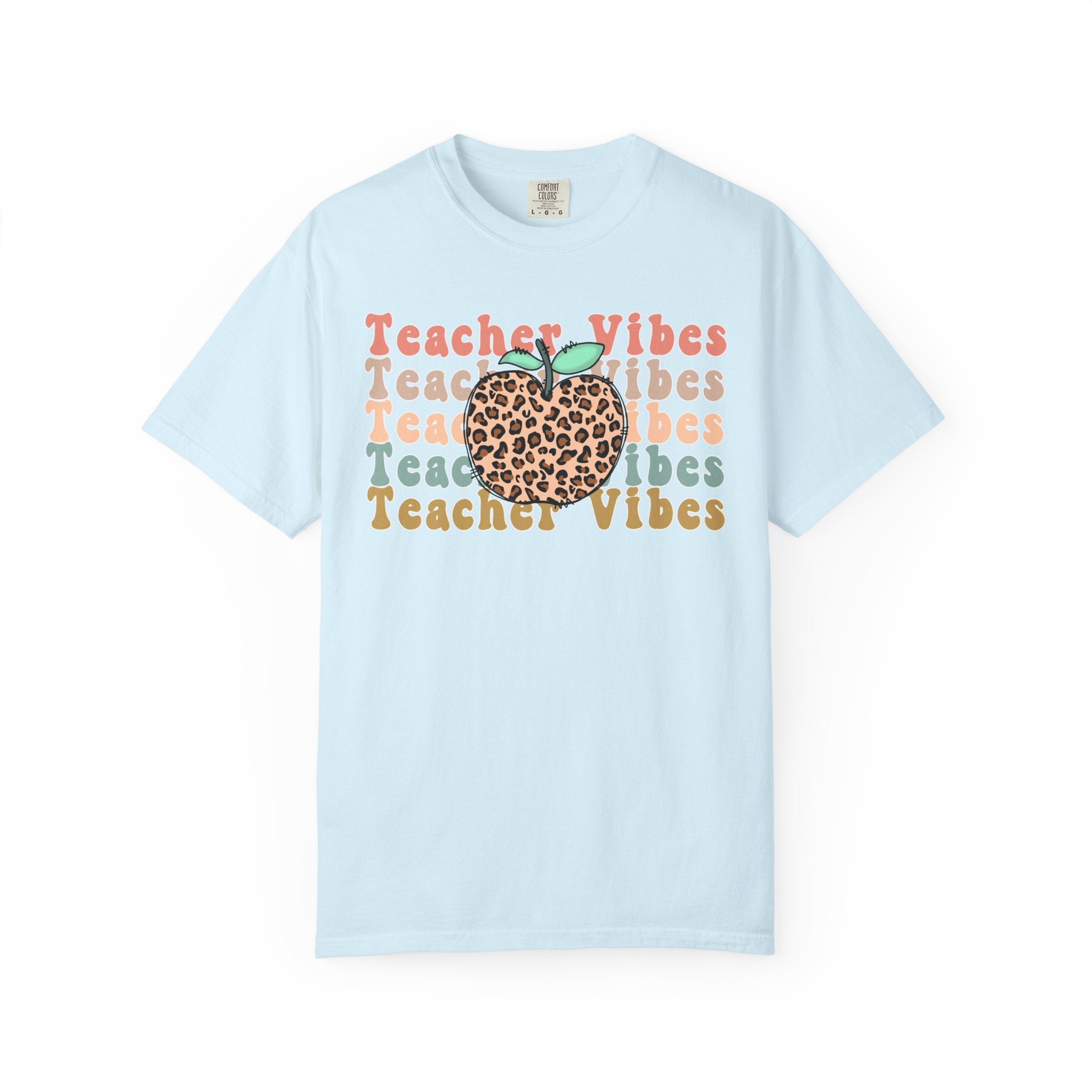 Teacher Vibes Leopard Apple T-Shirt