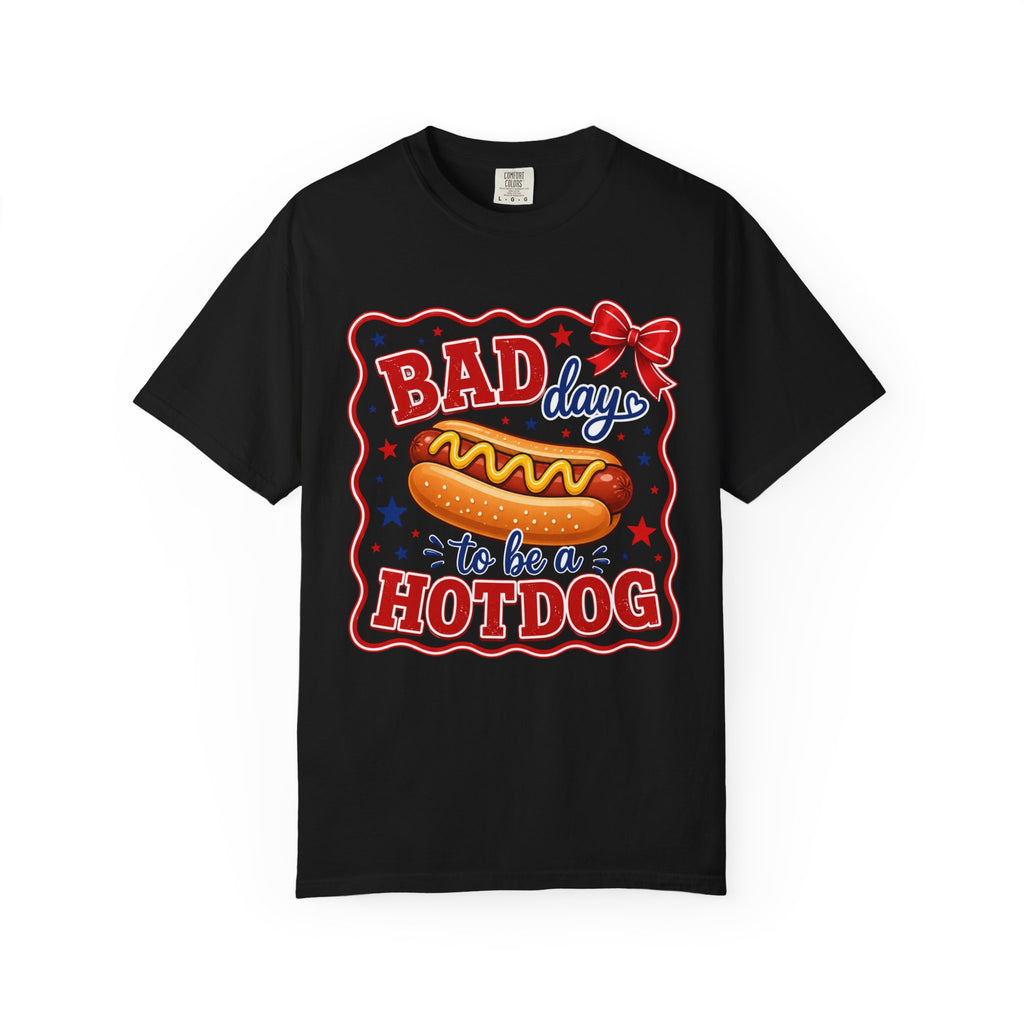 T-Shirt — "Bad Day to Be a Hotdog" Retro BBQ Graphic Tee