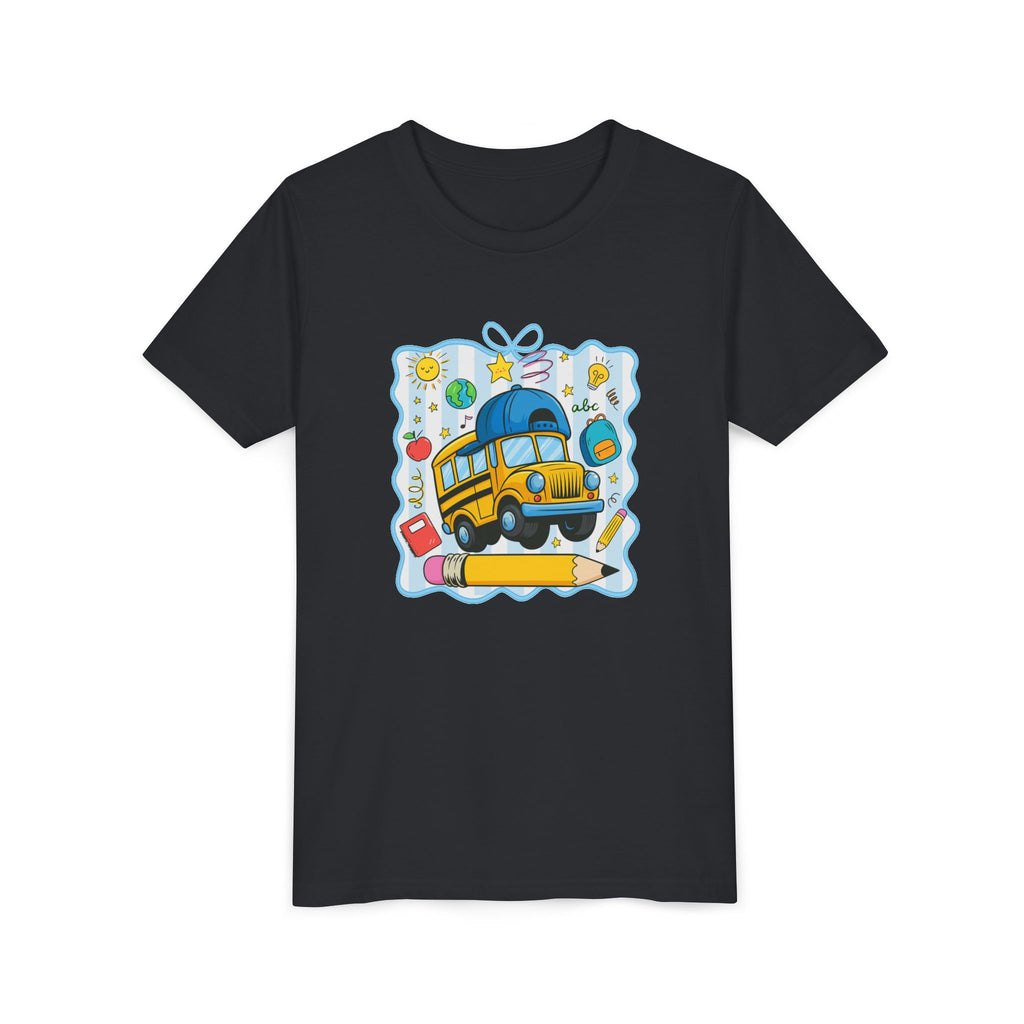 Kids School Bus Tee – Back to School Youth Short Sleeve Shirt