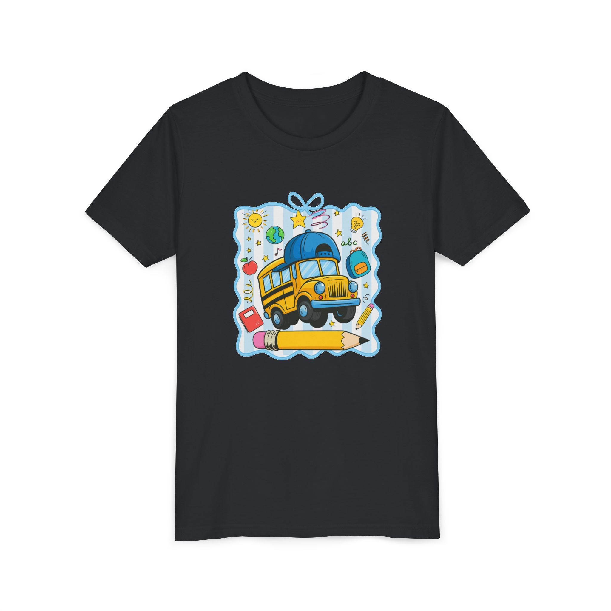 Kids School Bus Tee – Back to School Youth Short Sleeve Shirt