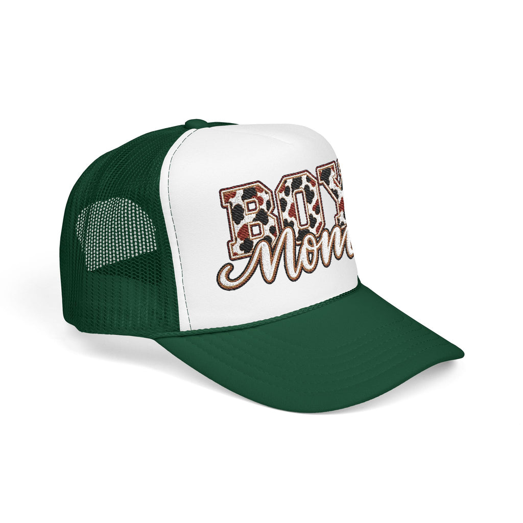 Boy Mom Leopard Foam Trucker Hat