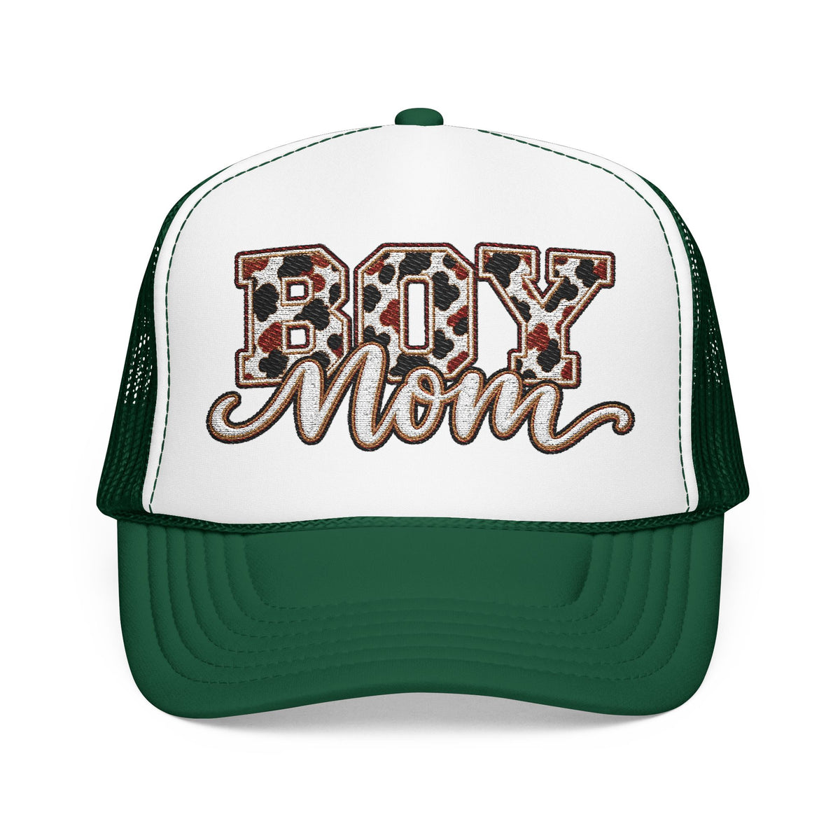 Boy Mom Leopard Foam Trucker Hat