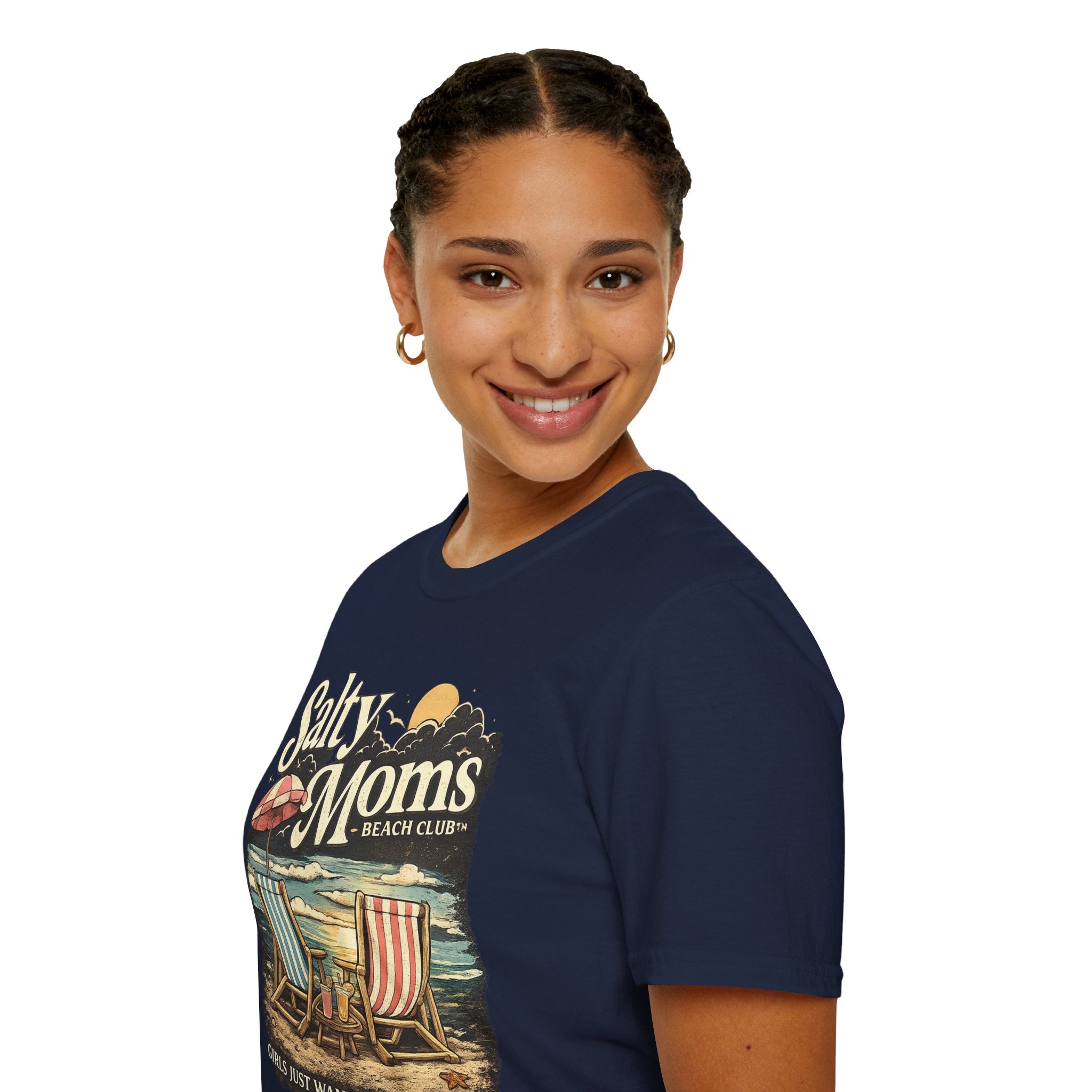 Salty Moms Beach Club T-Shirt — Vintage Coastal Mom Tee