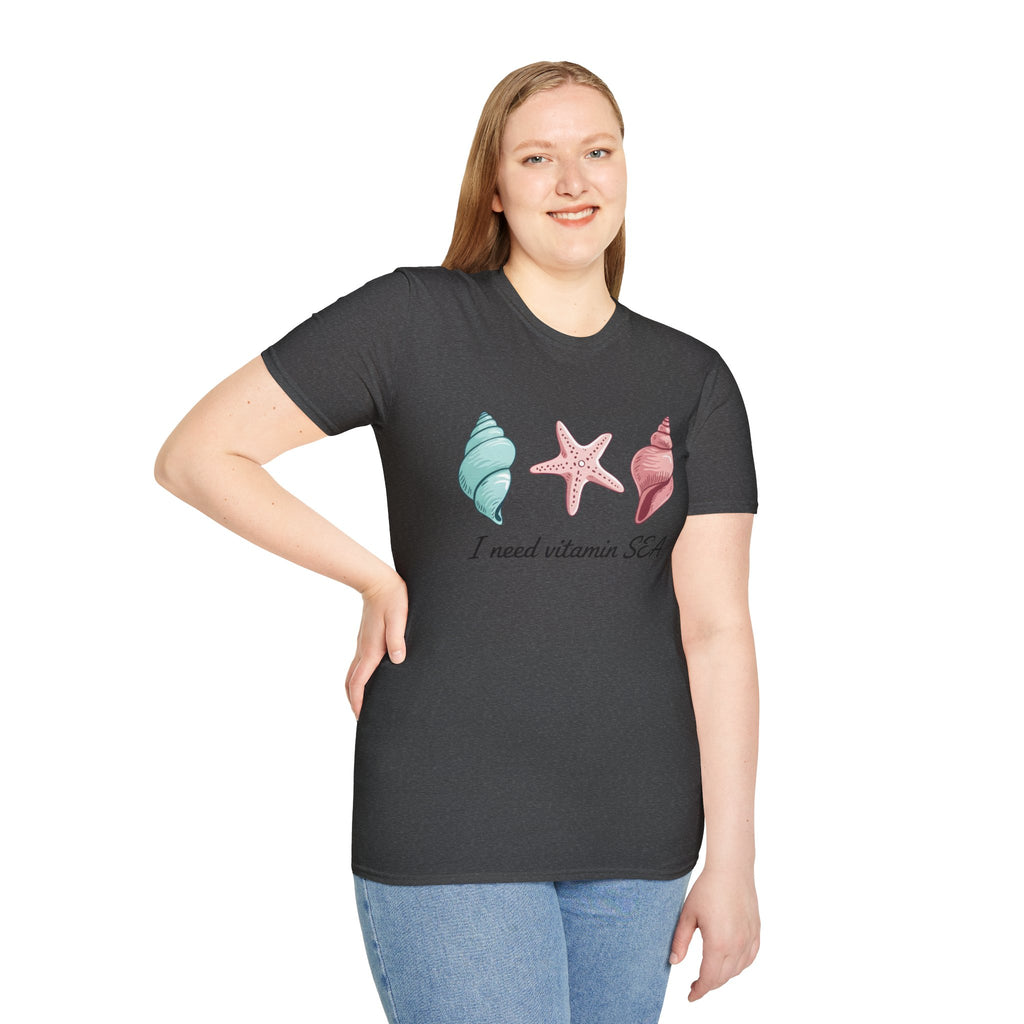 Sea Shell T-Shirt — "I Need Vitamin SEA" Beach Tee