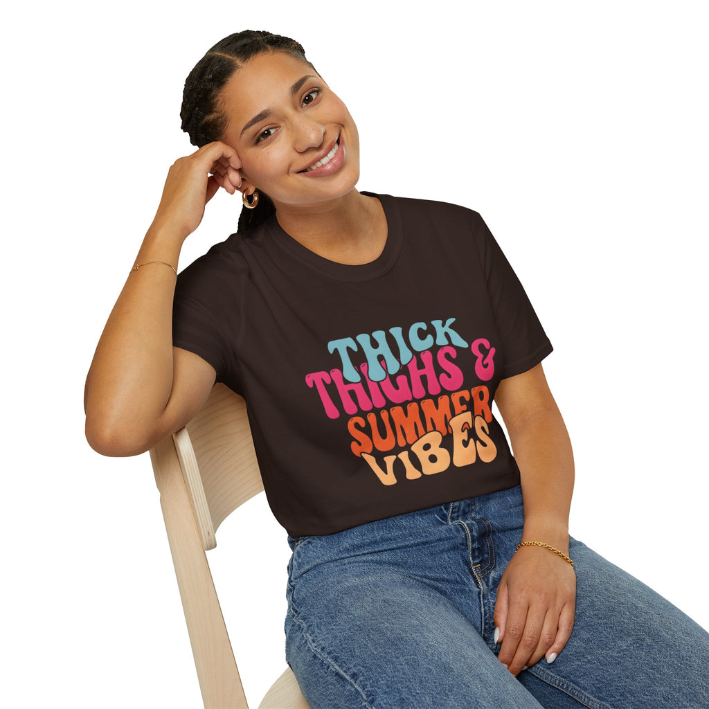 T-Shirt — Thick Thighs & Summer Vibes Retro Graphic Tee