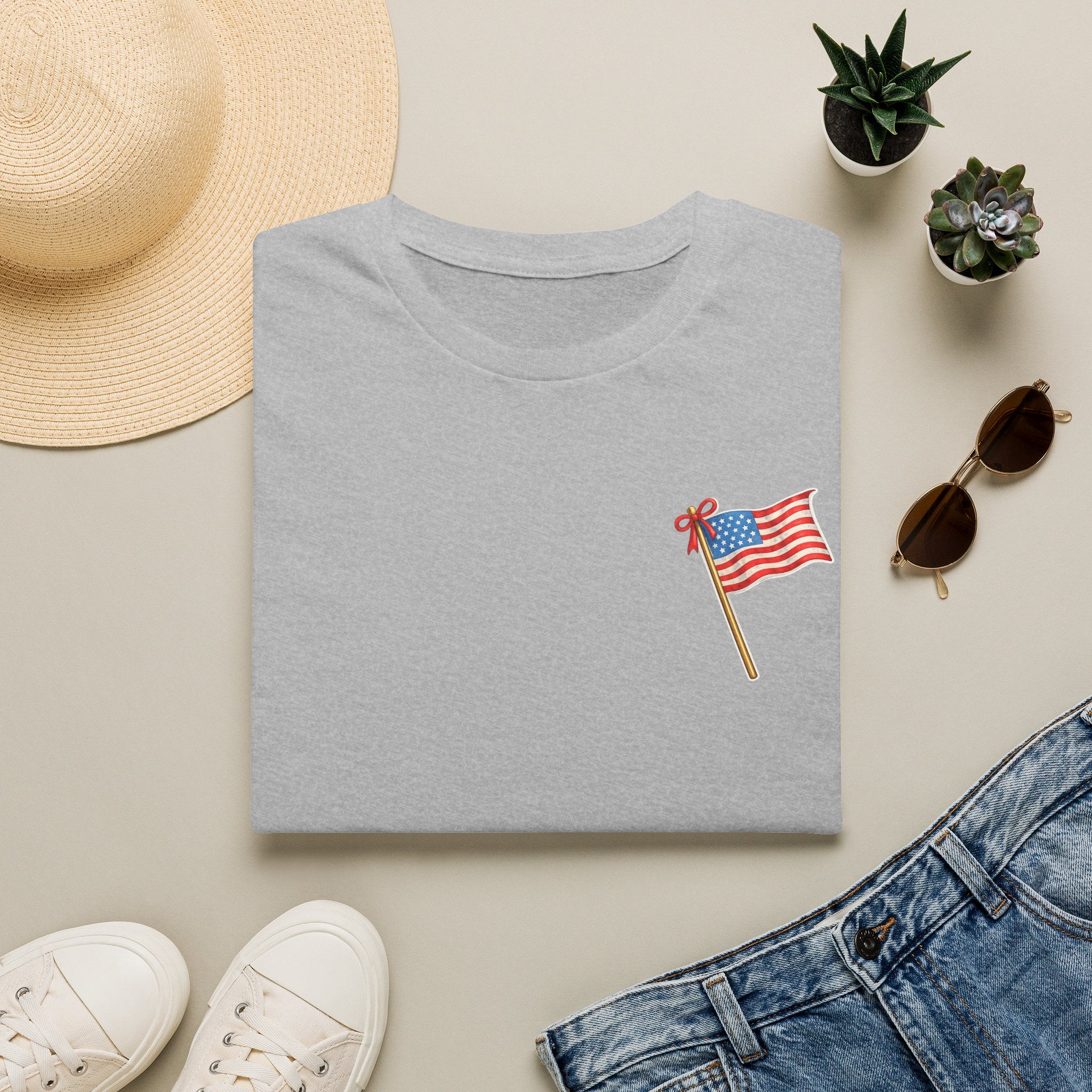 Pocket Flag T-Shirt — Small American Flag Chest Tee
