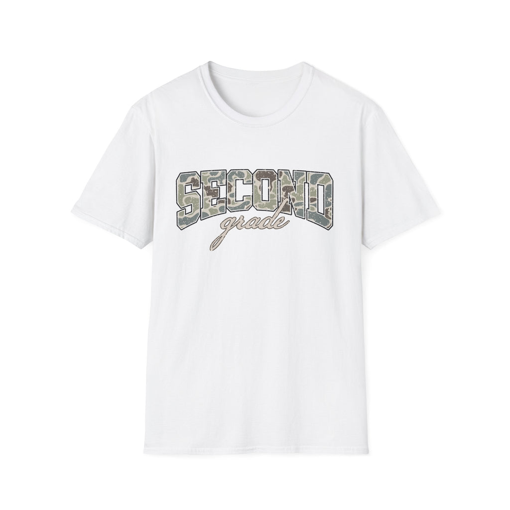 Second Grade Camo T-Shirt — "Second Grade" School Teacher Gift