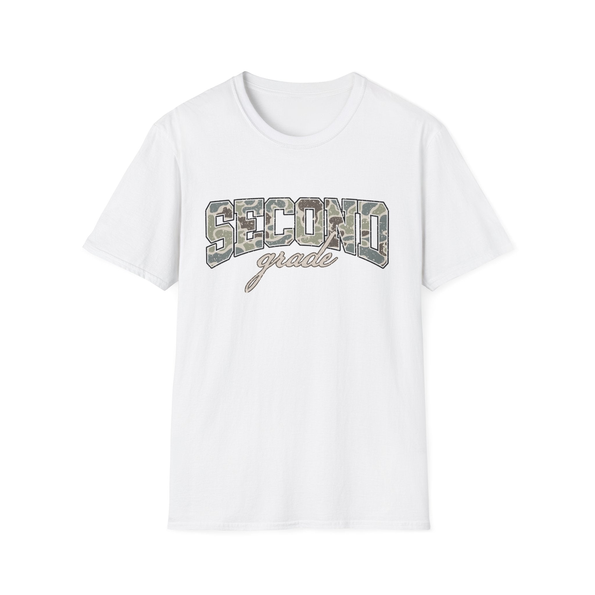 Second Grade Camo T-Shirt — "Second Grade" School Teacher Gift