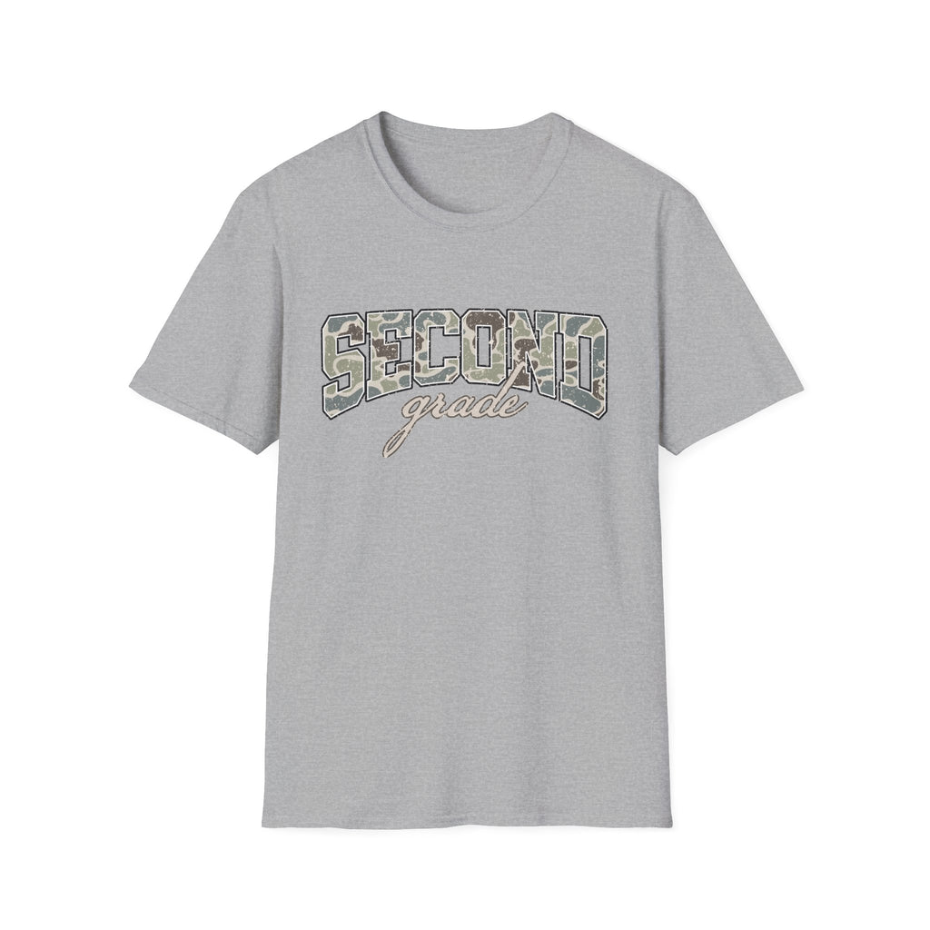 Second Grade Camo T-Shirt — "Second Grade" School Teacher Gift