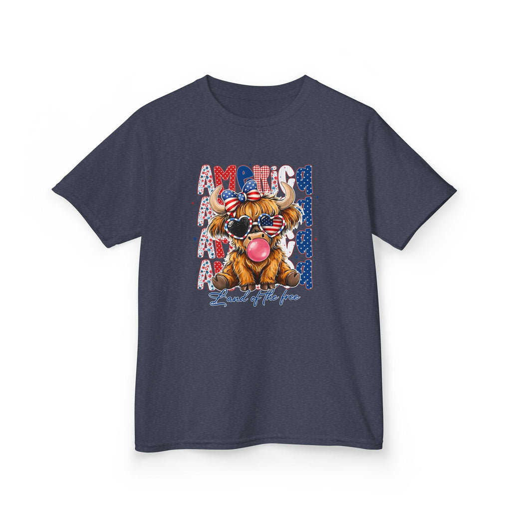 Kids Tee — Patriotic Bulldog "Land of the Free" Fourth of July Shirt