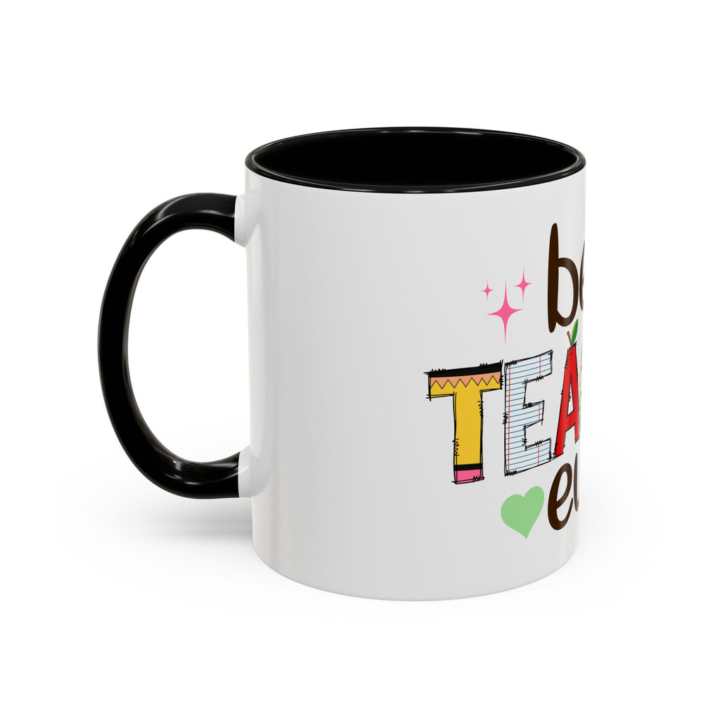 Best Teacher Ever Accent Coffee Mug – Gift for Teachers, Colorful School Appreciation Cup