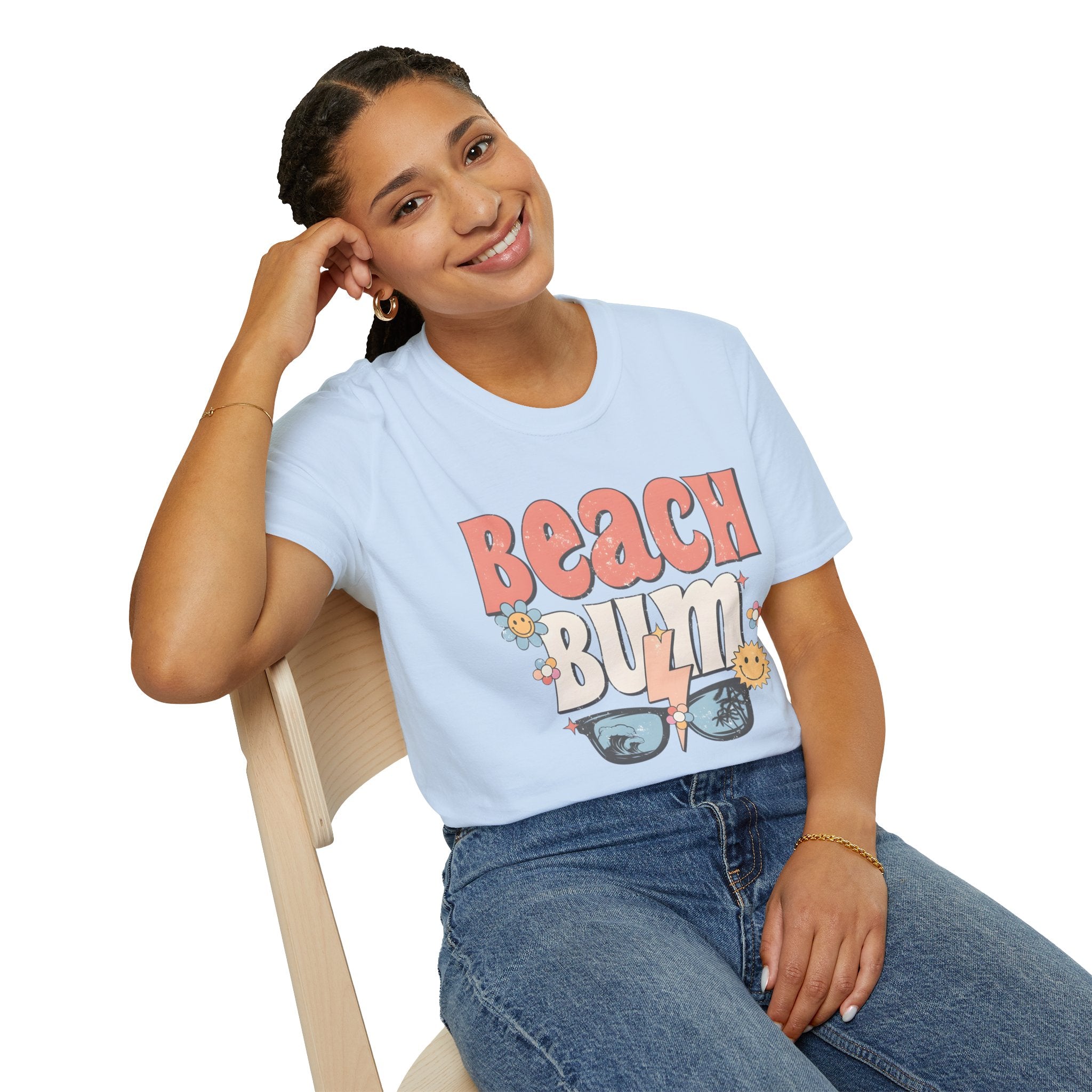 Beach Bum T-Shirt — Retro Floral Surf Vibes Tee