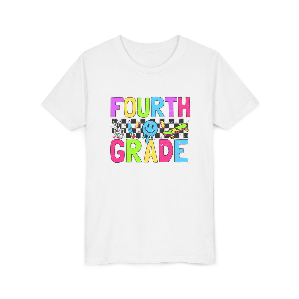 Fourth Grade Youth Tee — Colorful Smiley Back-to-School Shirt