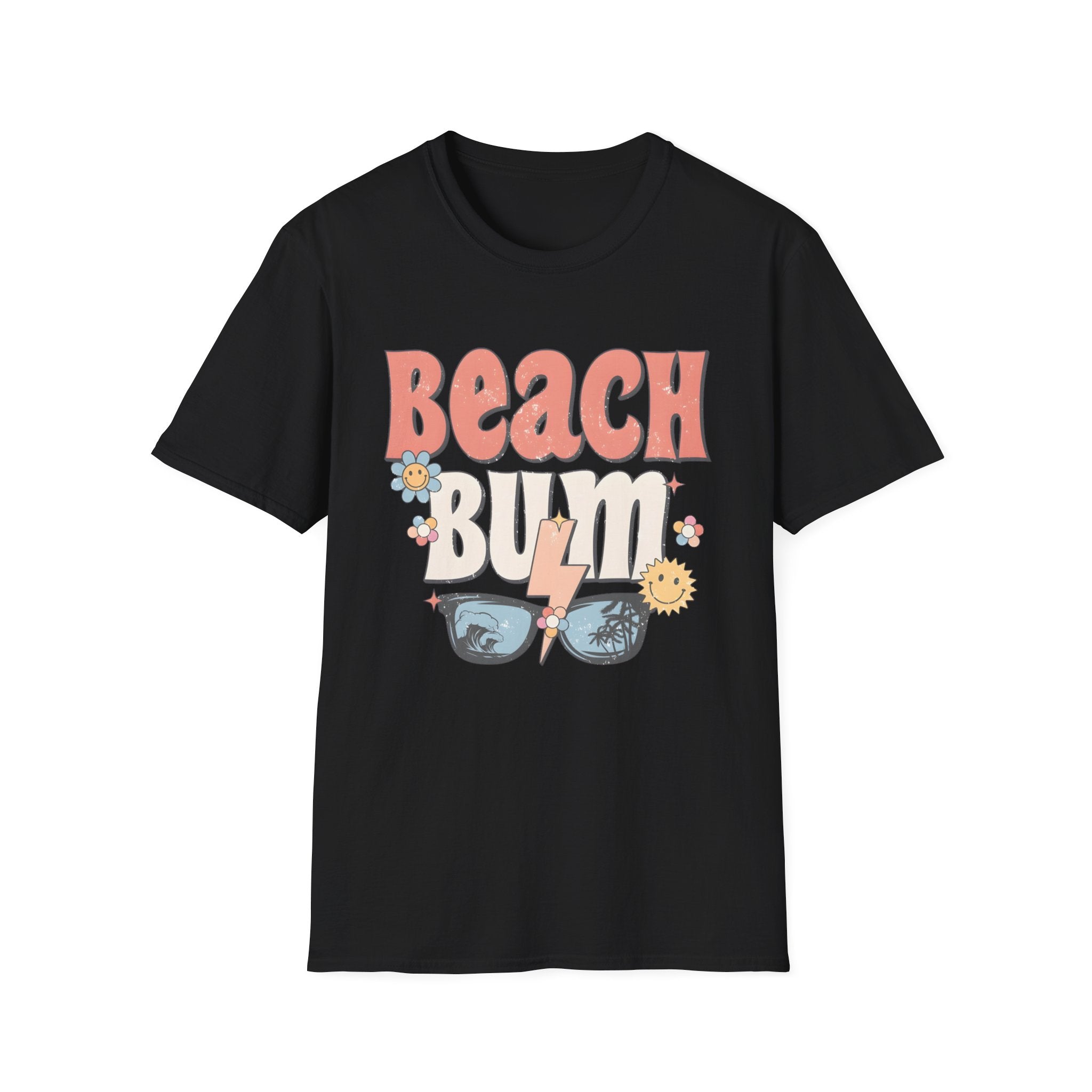 Beach Bum T-Shirt — Retro Floral Surf Vibes Tee