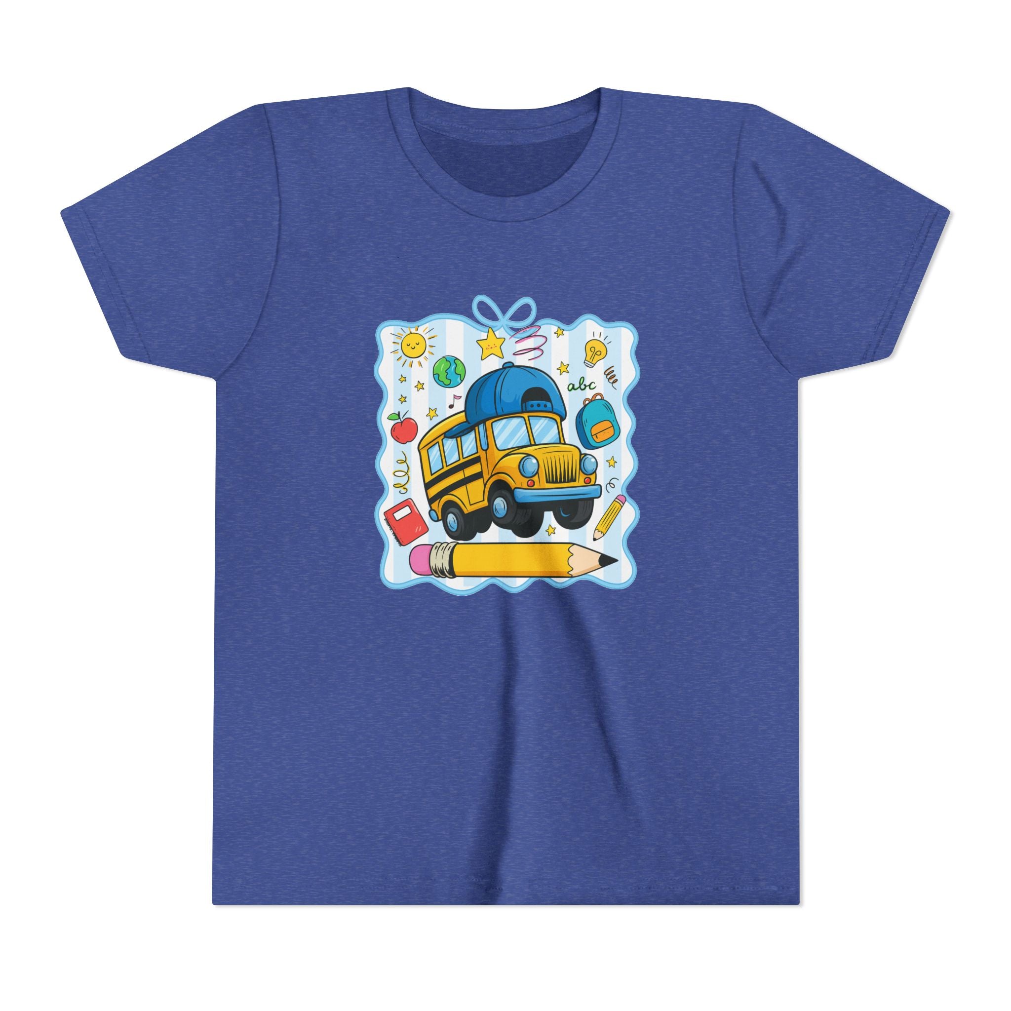Kids School Bus Tee – Back to School Youth Short Sleeve Shirt