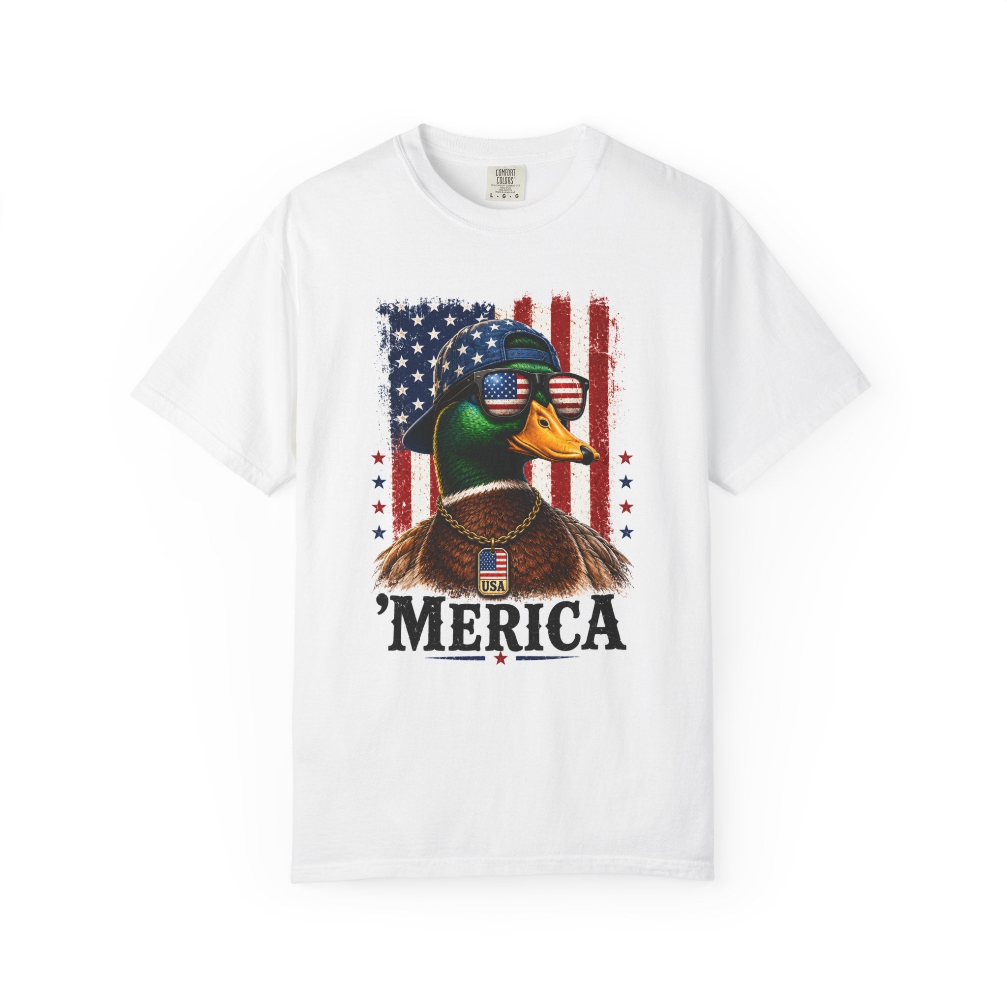 'Merica Duck Graphic T-Shirt — Patriotic American Flag Tee