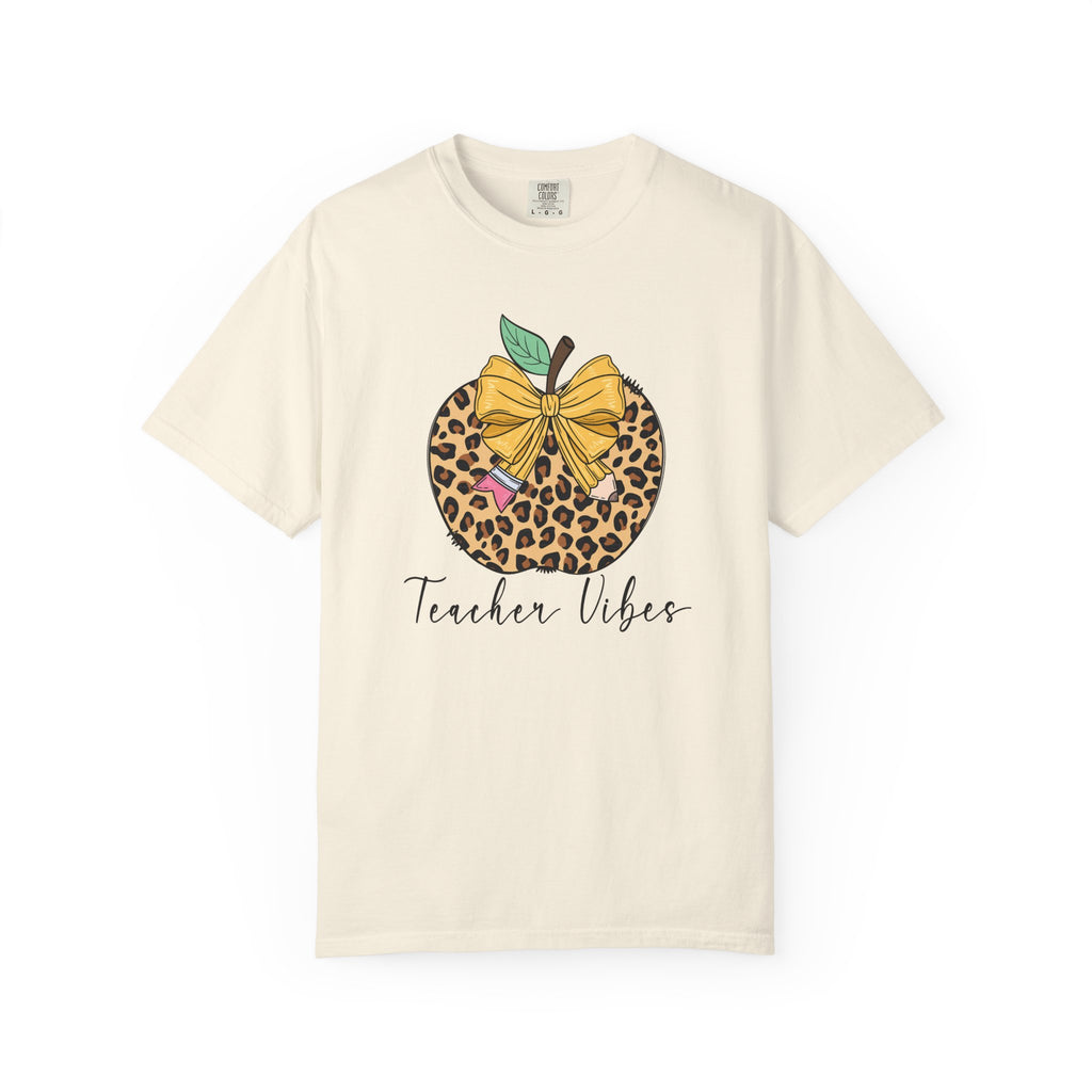 Teacher Vibes Leopard Pumpkin T-Shirt - Cute Fall Teacher Gift