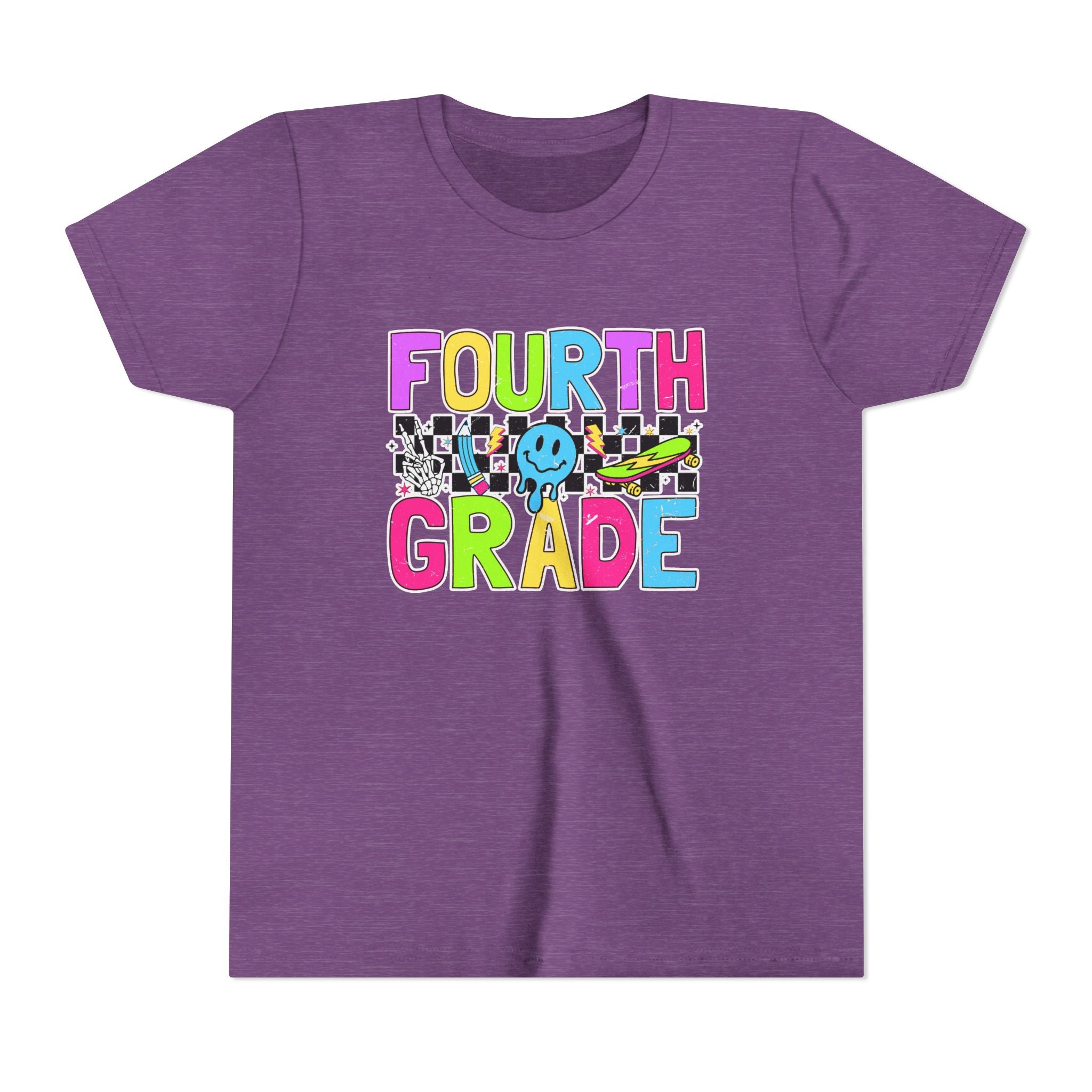 Fourth Grade Youth Tee — Colorful Smiley Back-to-School Shirt