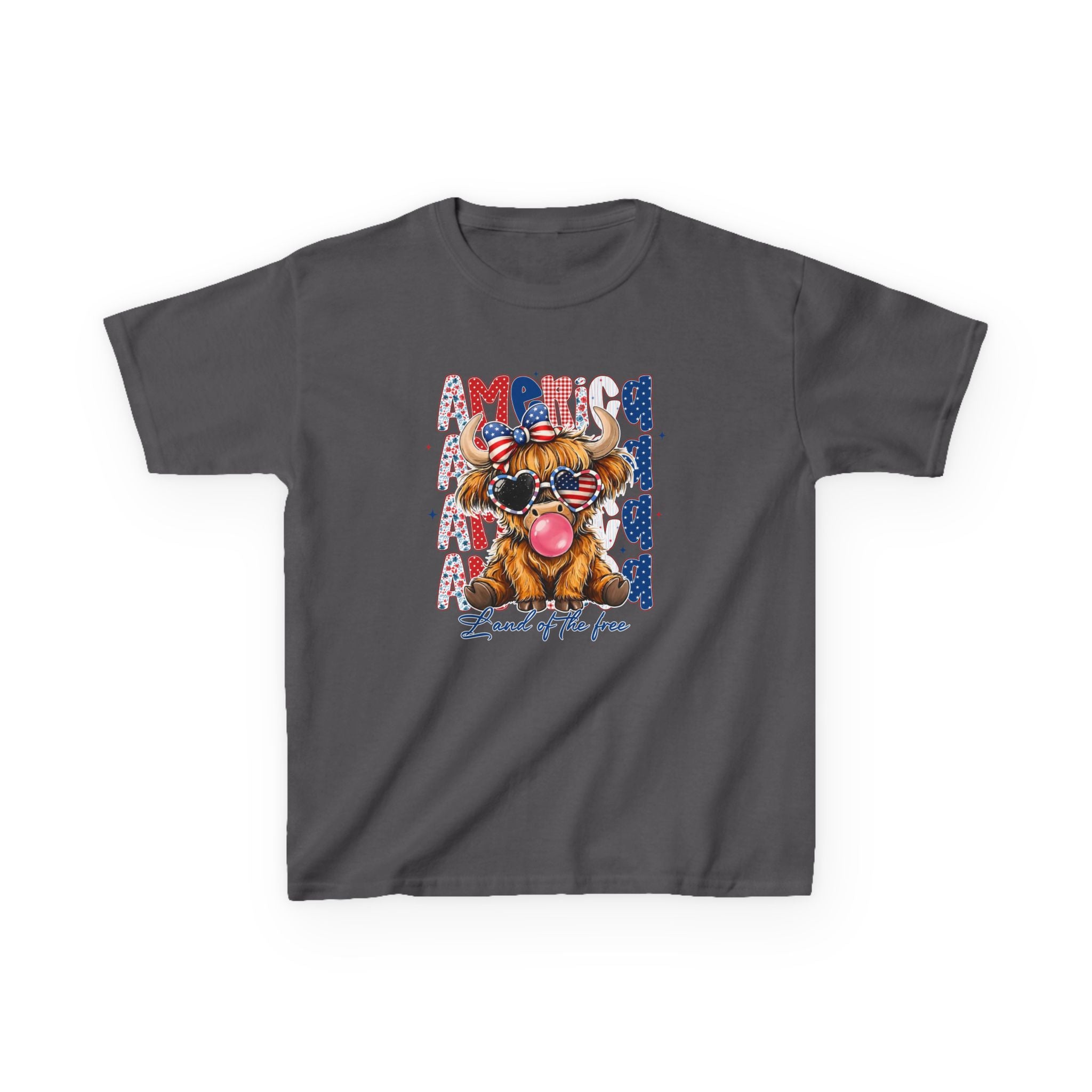 Kids Tee — Patriotic Bulldog "Land of the Free" Fourth of July Shirt