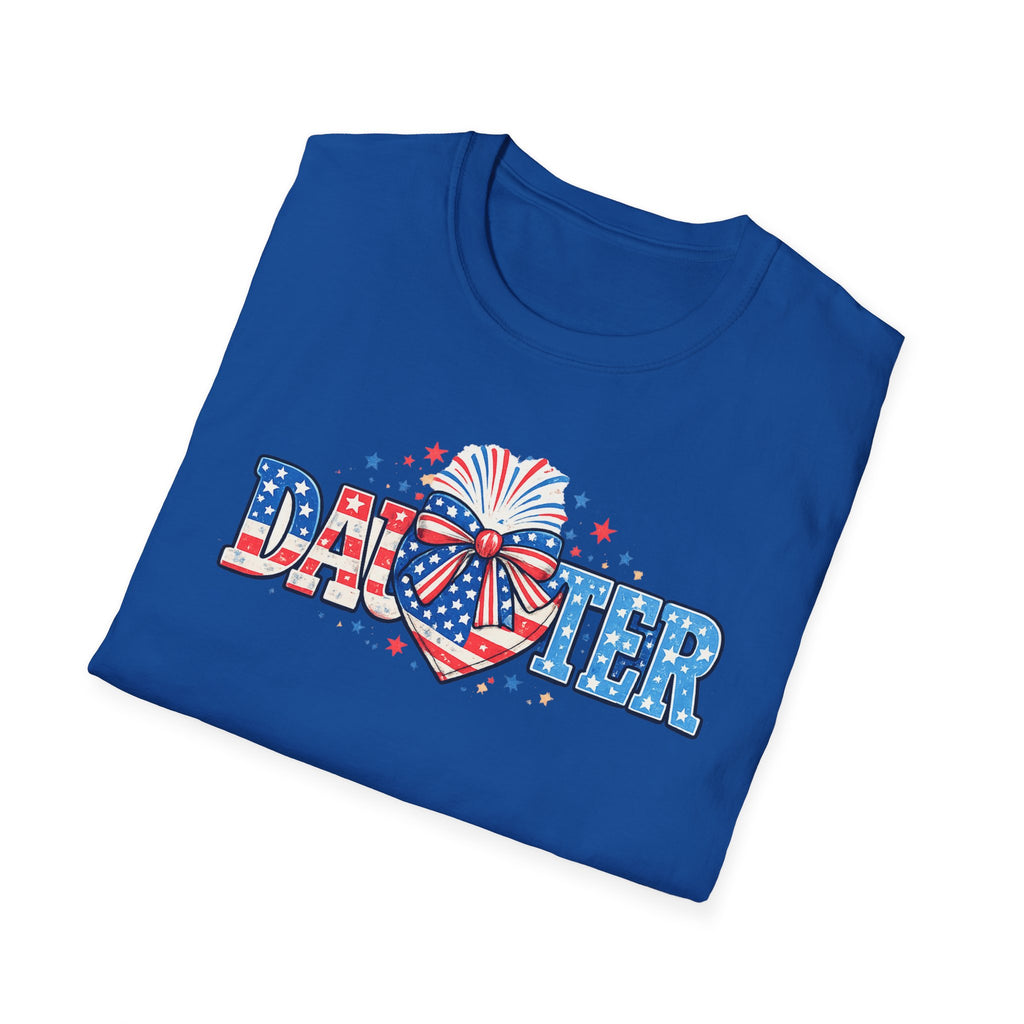 Daughter Patriotic Tee — USA Flag Heart Fireworks Design