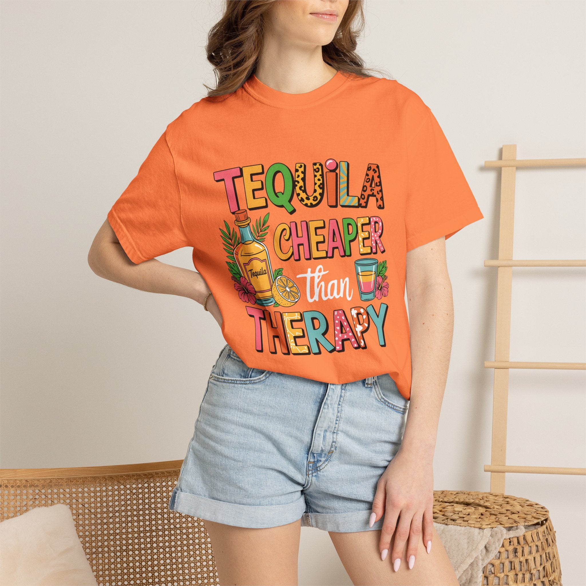 Tequila Cheaper Than Therapy T-shirt | Funny Margarita Cocktail Graphic