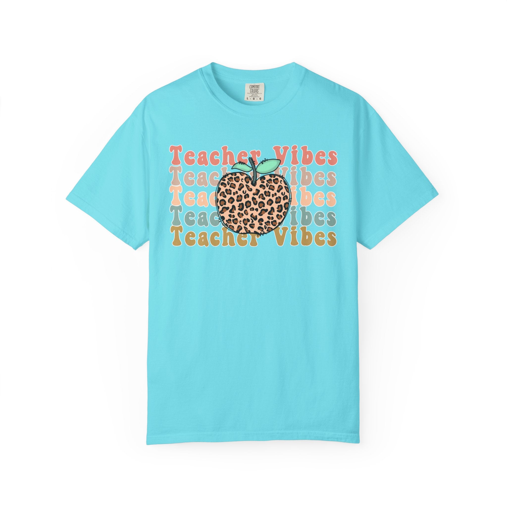 Teacher Vibes Leopard Apple T-Shirt
