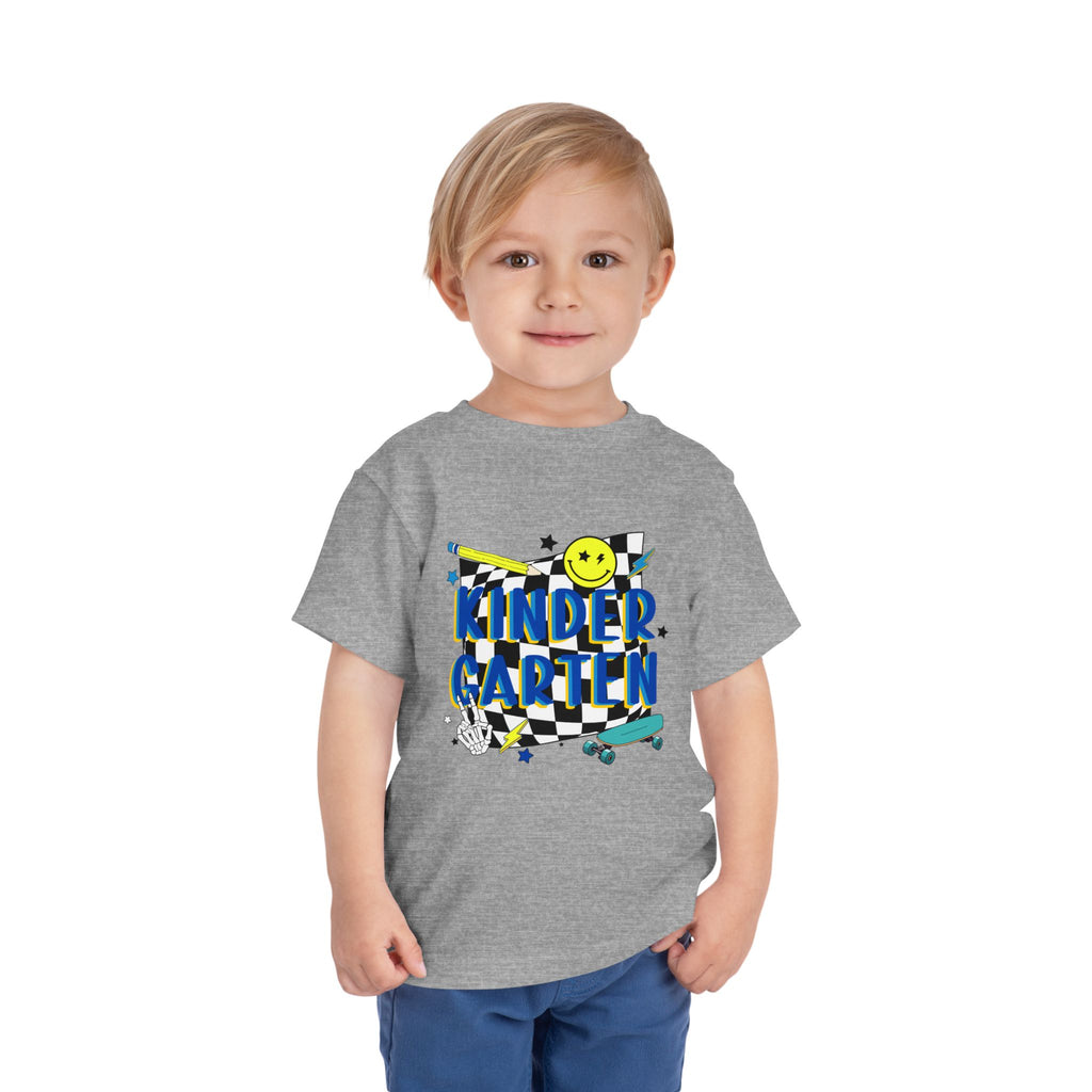 Kindergarten Toddler Tee — Smiley Skateboard Back-to-School Shirt