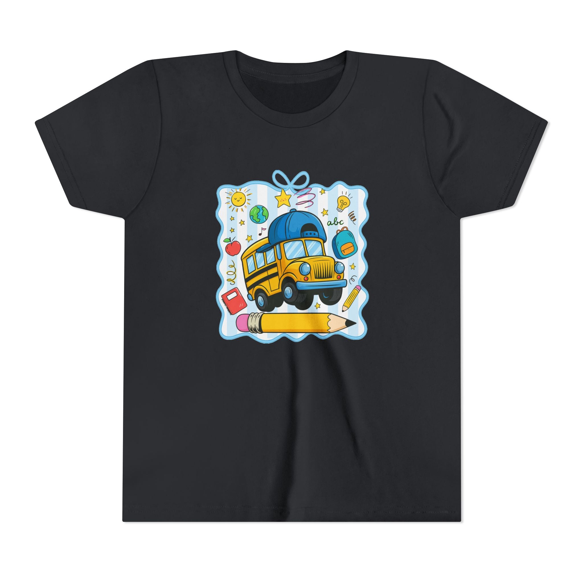 Kids School Bus Tee – Back to School Youth Short Sleeve Shirt