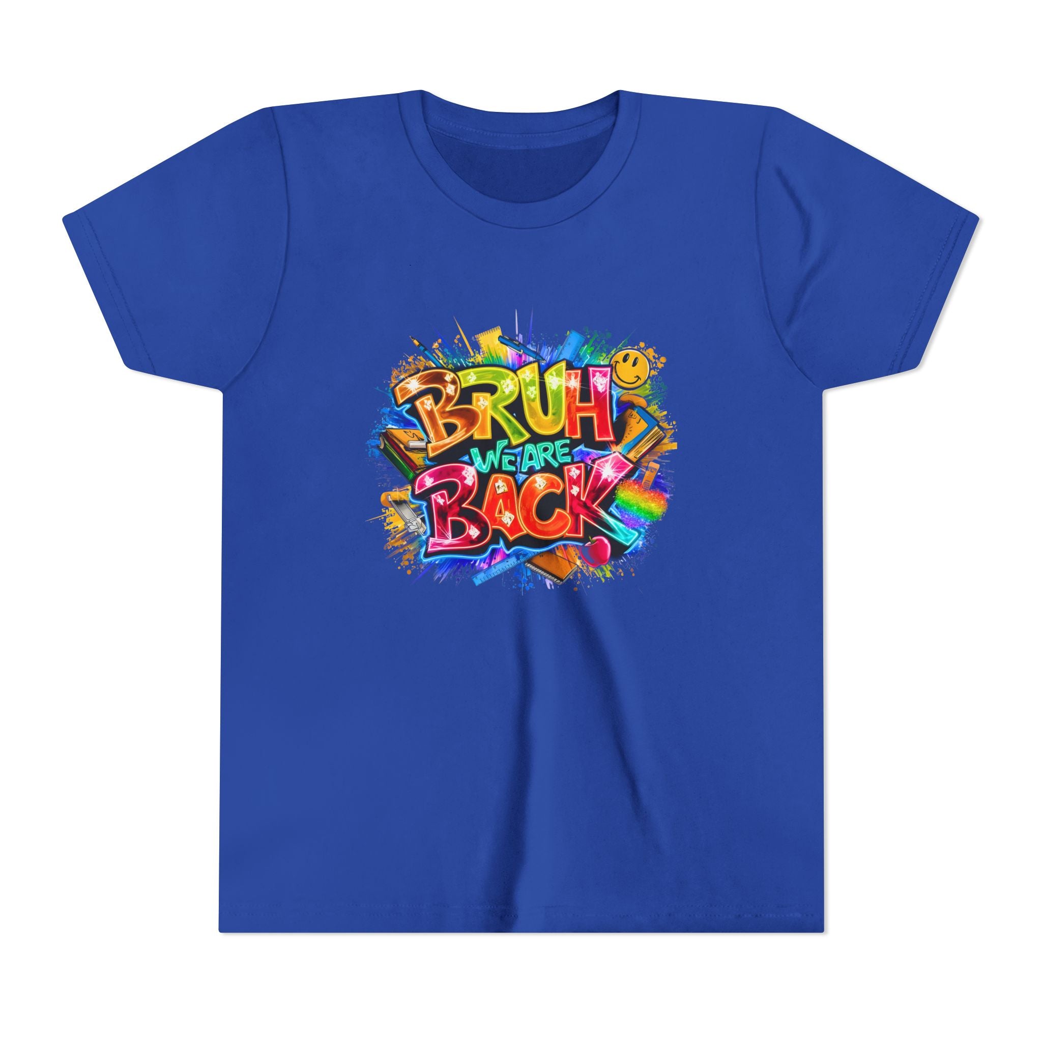 Youth Tee — Colorful "Bruh We Are Back" Graffiti Graphic Shirt