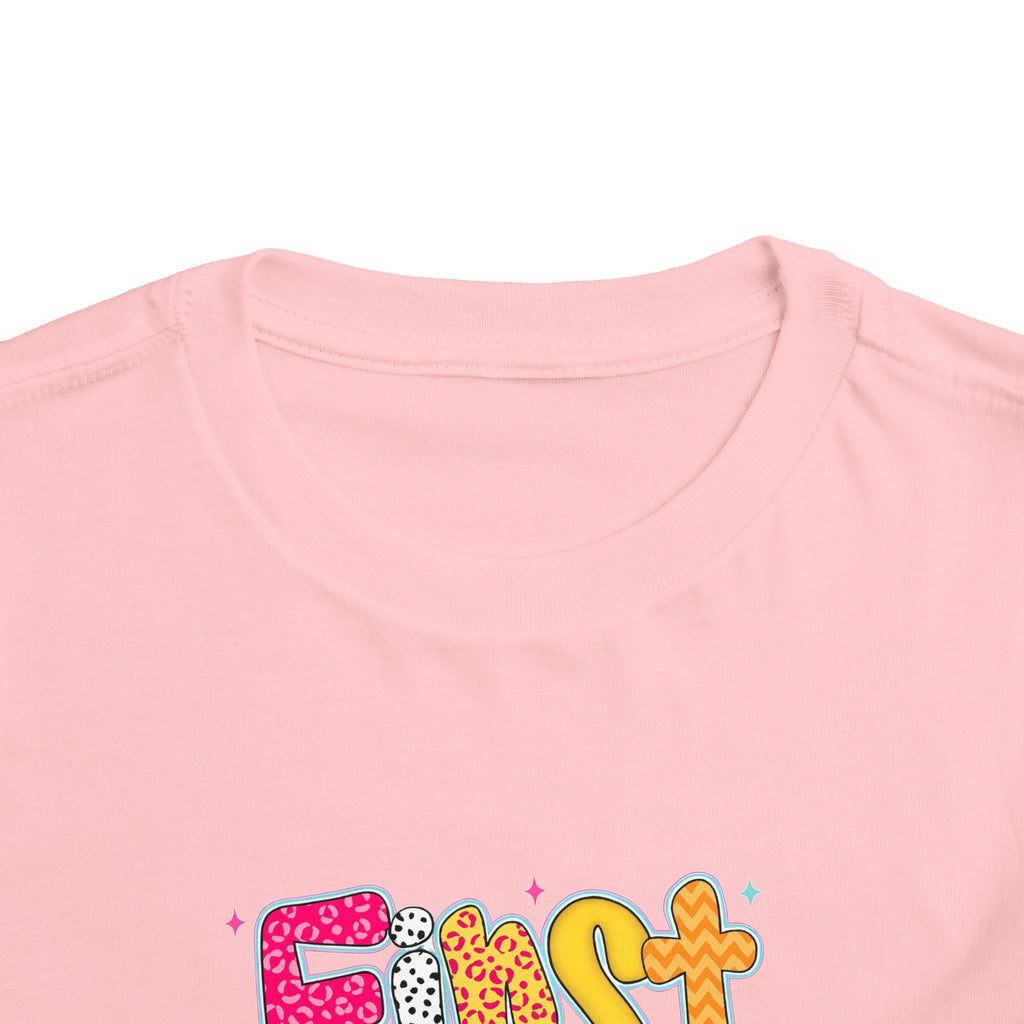 Toddler Tee - Colorful "First Grade" Graphic Baby Shirt