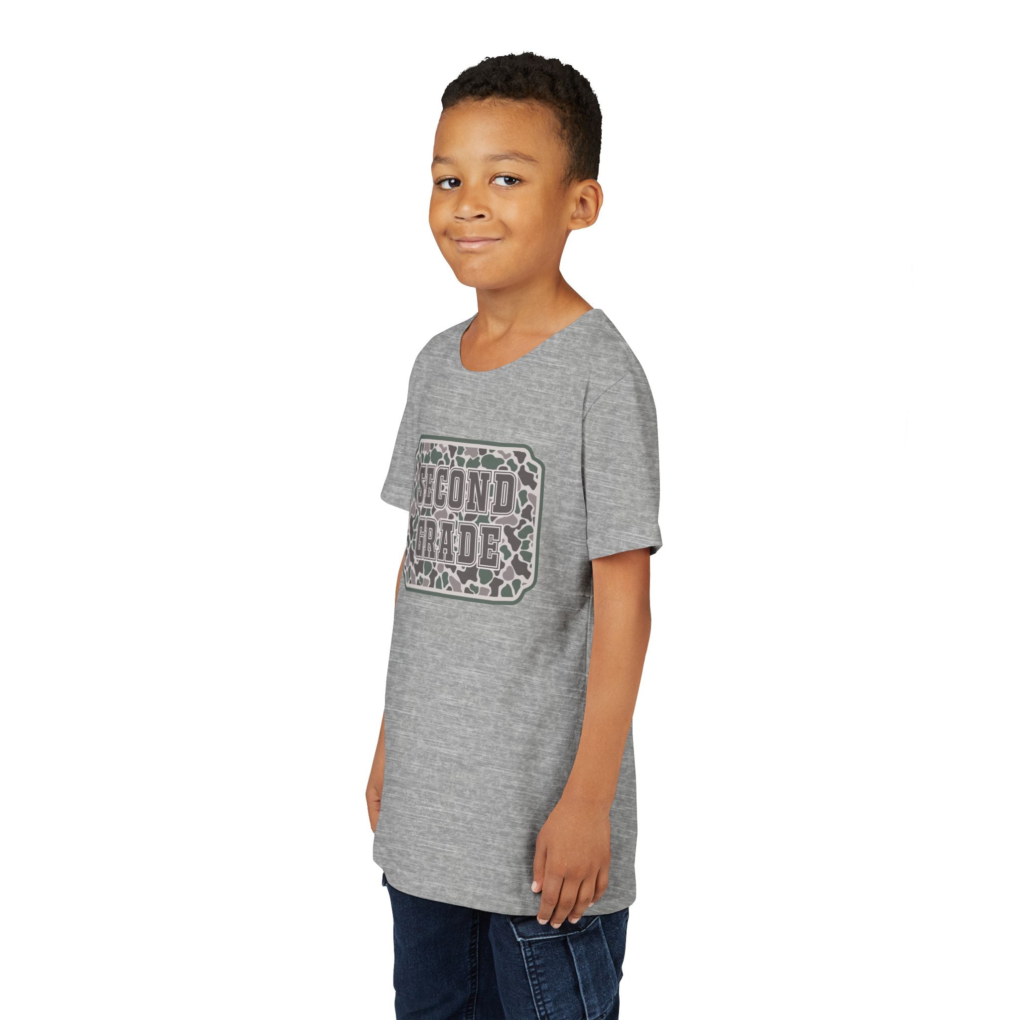 Second Grade Youth Tee - Camo Patch Back to School Shirt