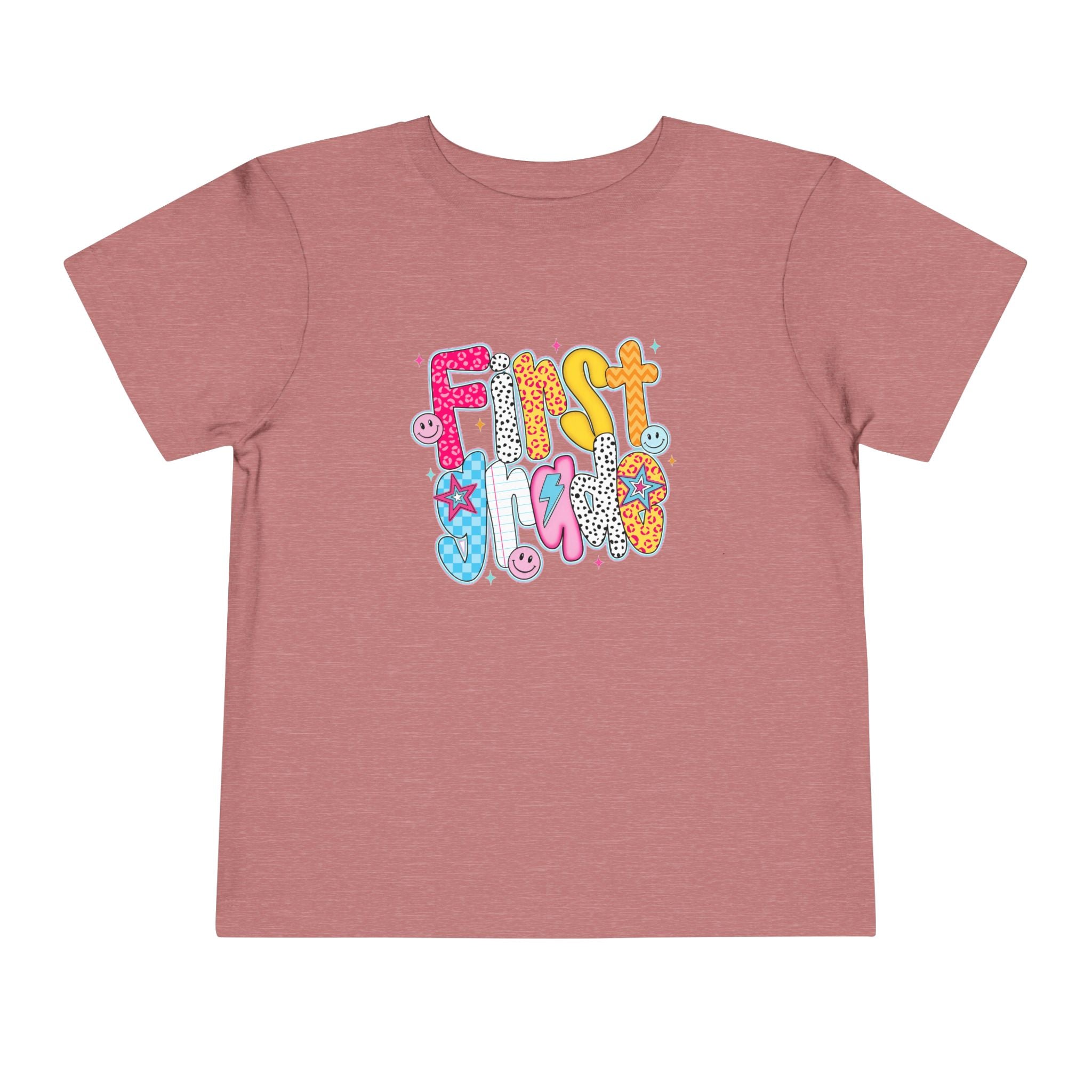 Toddler Tee - Colorful "First Grade" Graphic Baby Shirt